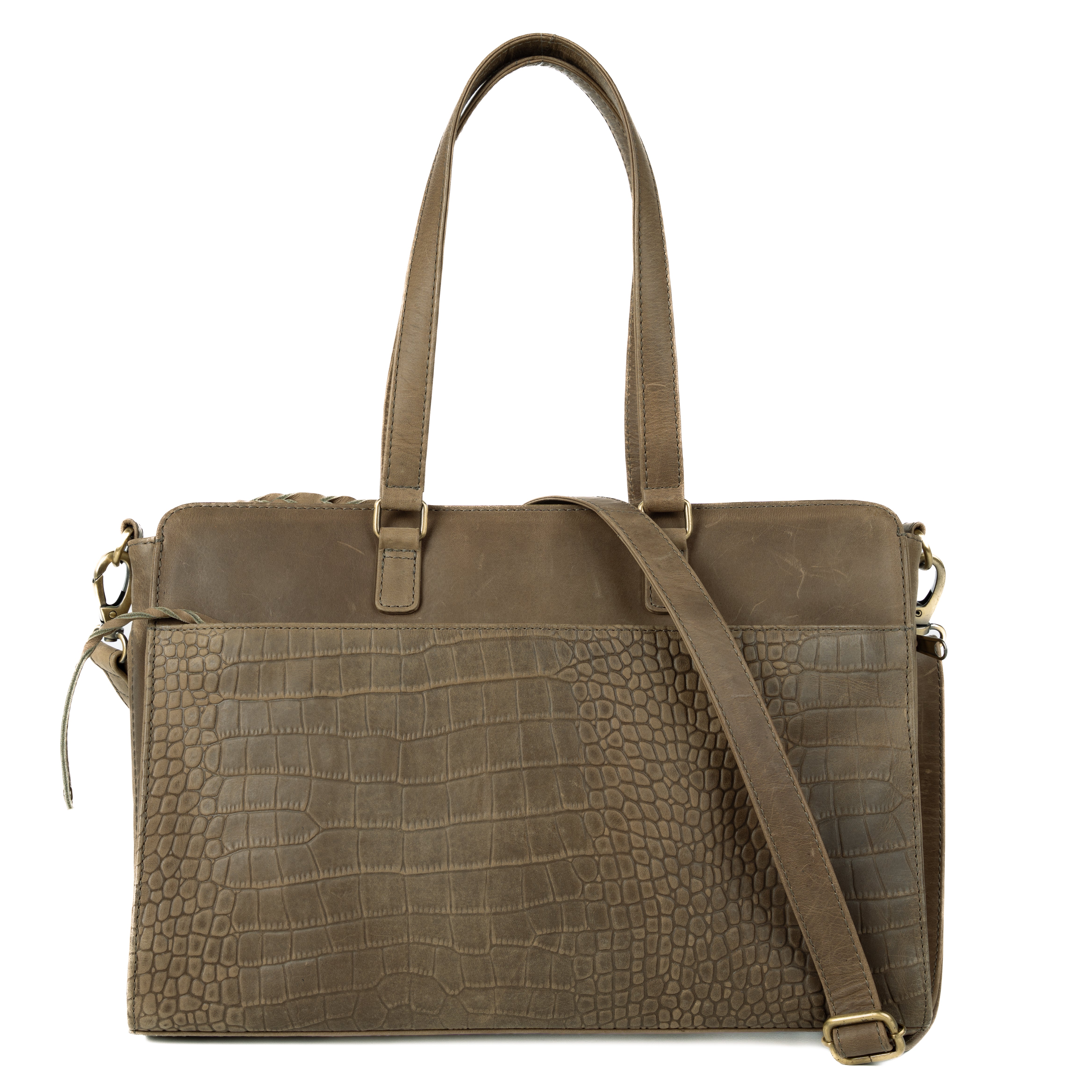 #94 - Large Olive Computer Tote (No Locking Zipper)
