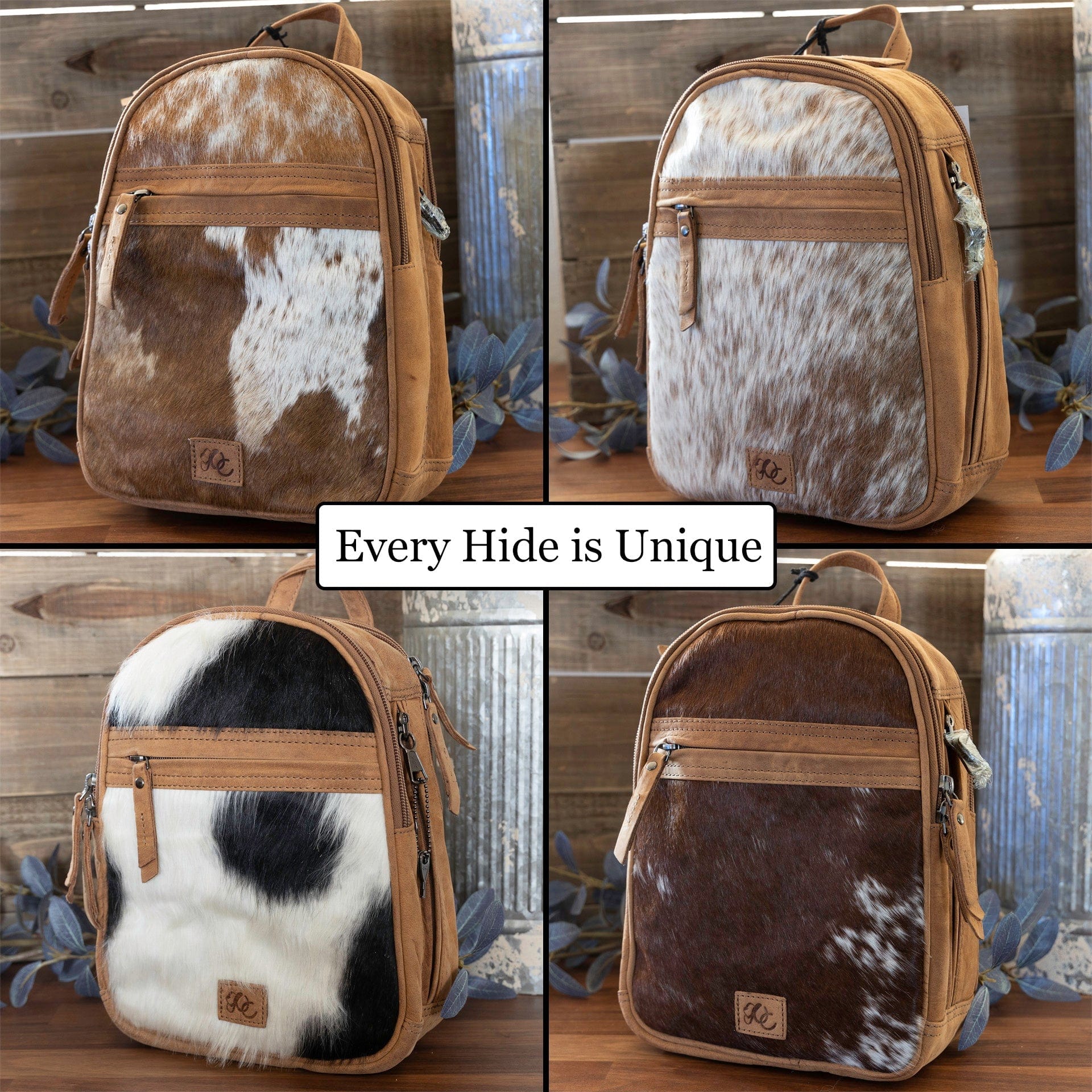 Brown Cowhide Inspired Crossbody - Daisies N Denim