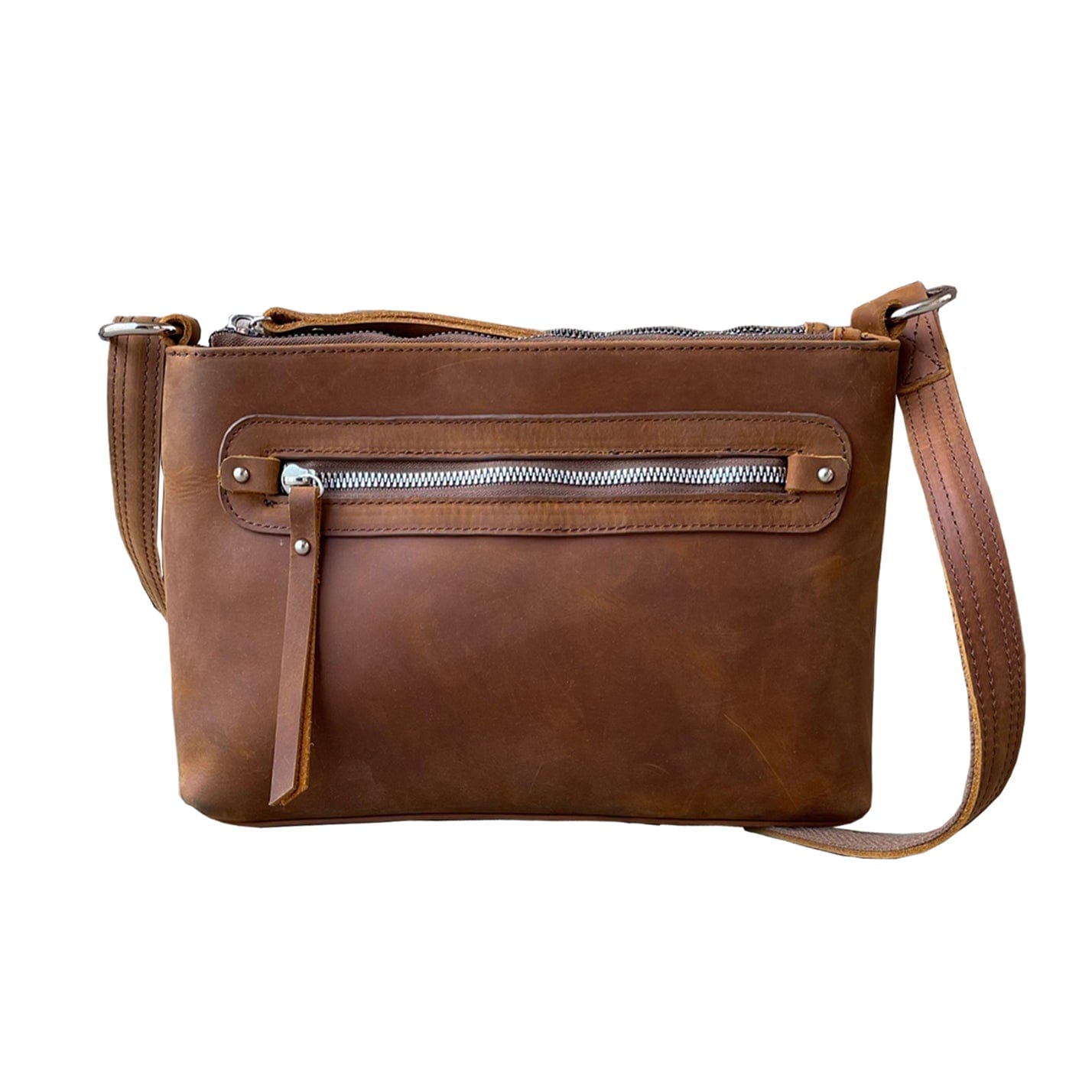 Concealed Carry Distressed Leather Crossbody Bag by Roma Leathers