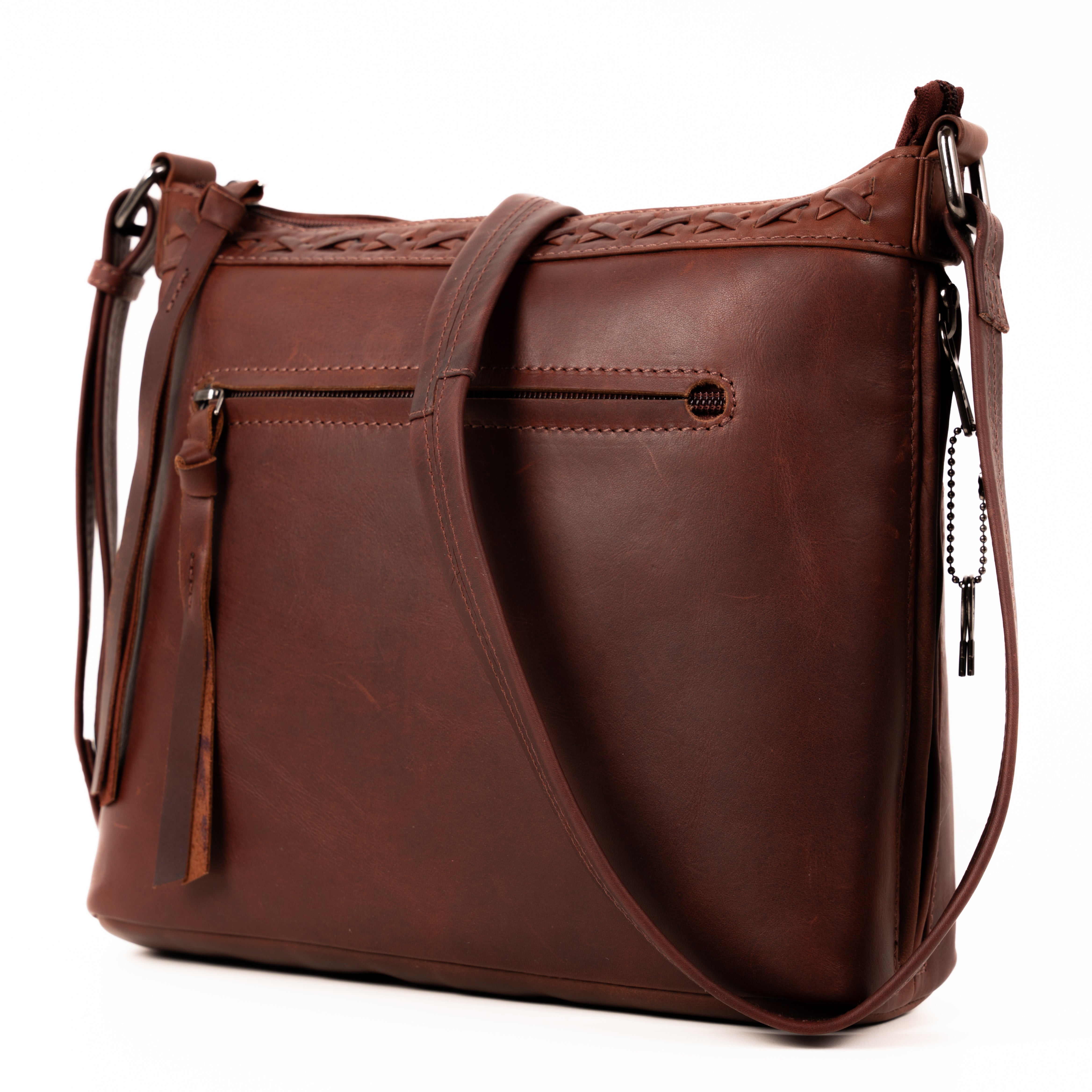 Concealed Carry Crossbody Purse for Women - Faith Leather Crossbody by Lady Conceal - Designer Leather Crossbody CCW Bag - Locking Conceal and Carry Purse with Universal Holster for Handguns - Crossbody Gun and Pistol Bag - concealed carry crossbody Faith leather gun purse with locking zipper