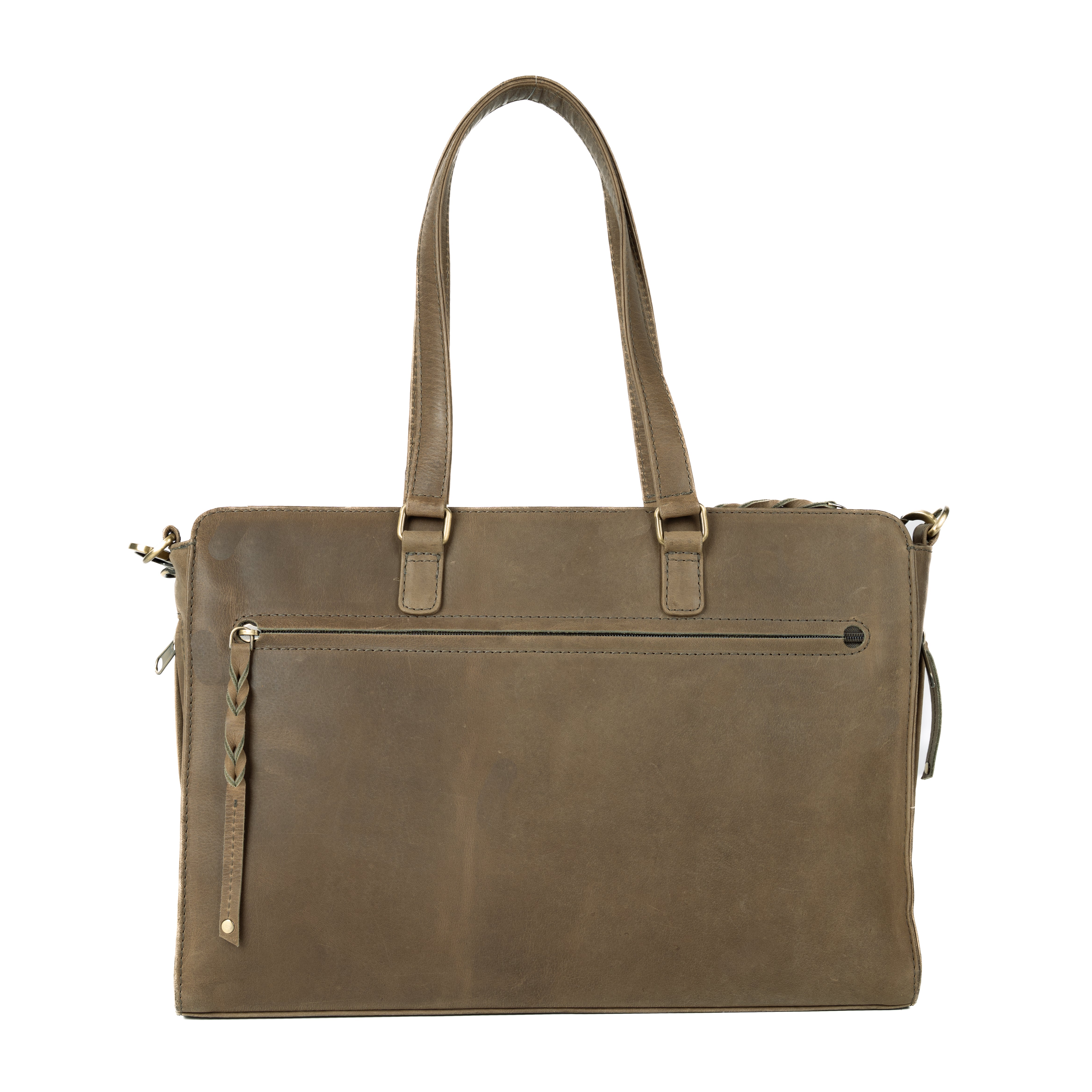 #94 - Large Olive Computer Tote (No Locking Zipper)