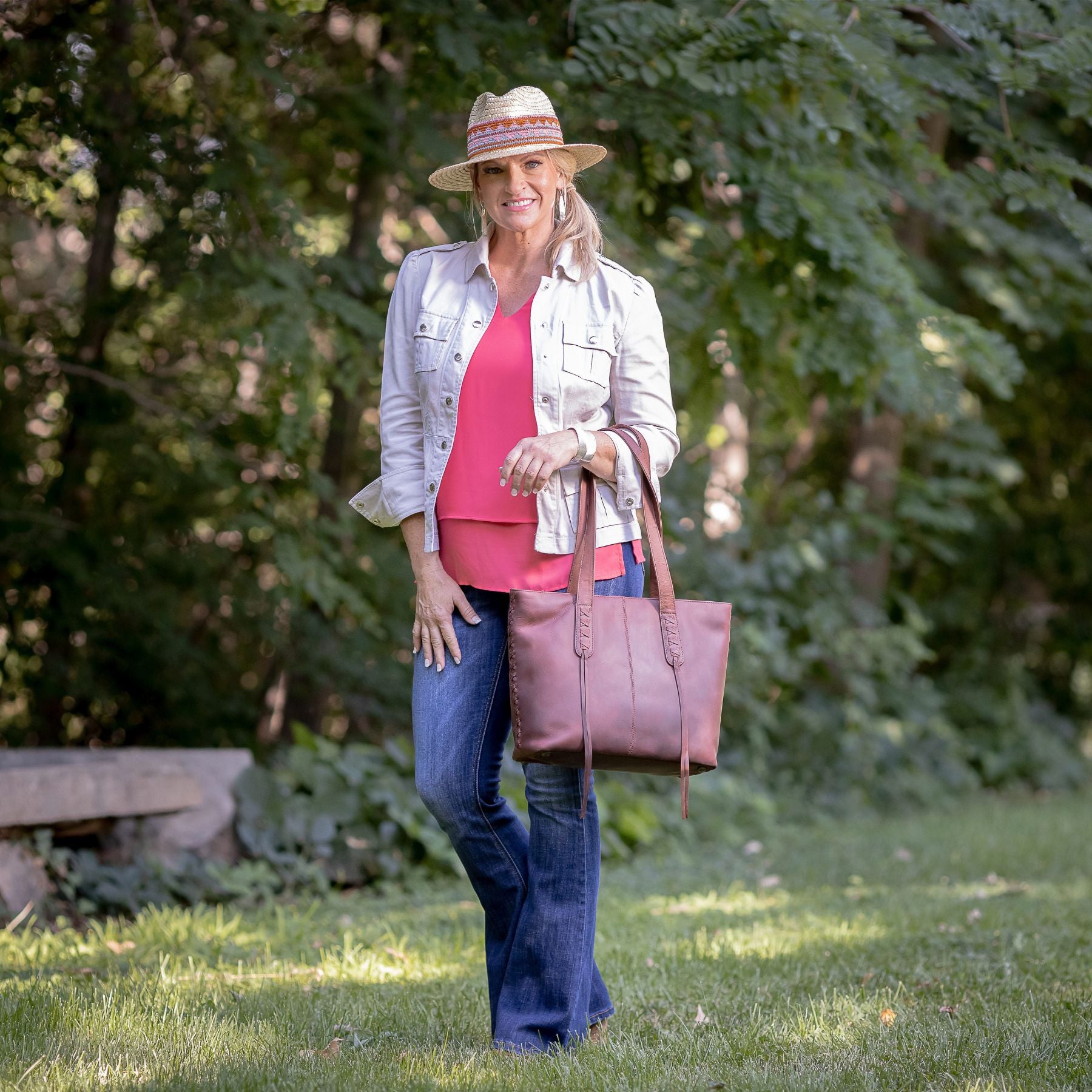 Concealed Carry Distressed Norah Leather Tote by Lady Conceal