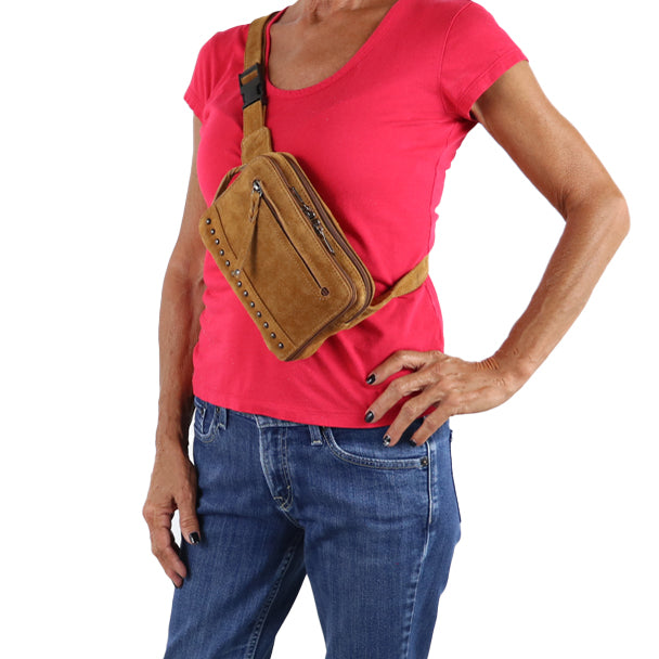 Concealed Carry Kailey Leather Purse Pack by Lady Conceal - No Locking Zippers