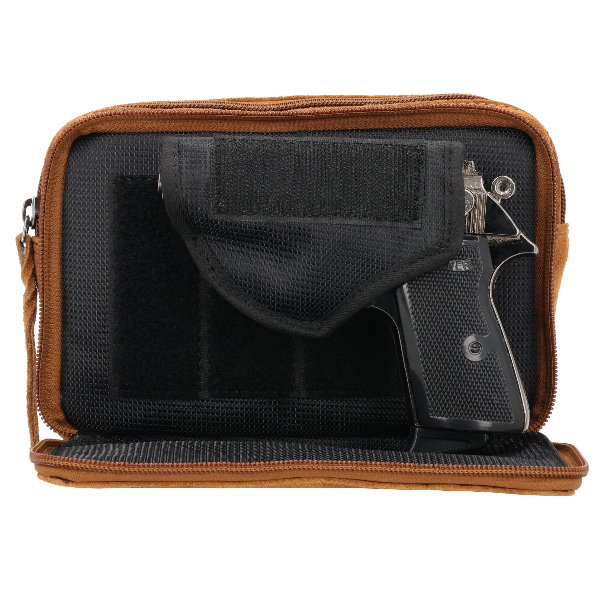 Concealed Carry Kailey Leather Purse Pack by Lady Conceal - No Locking Zippers