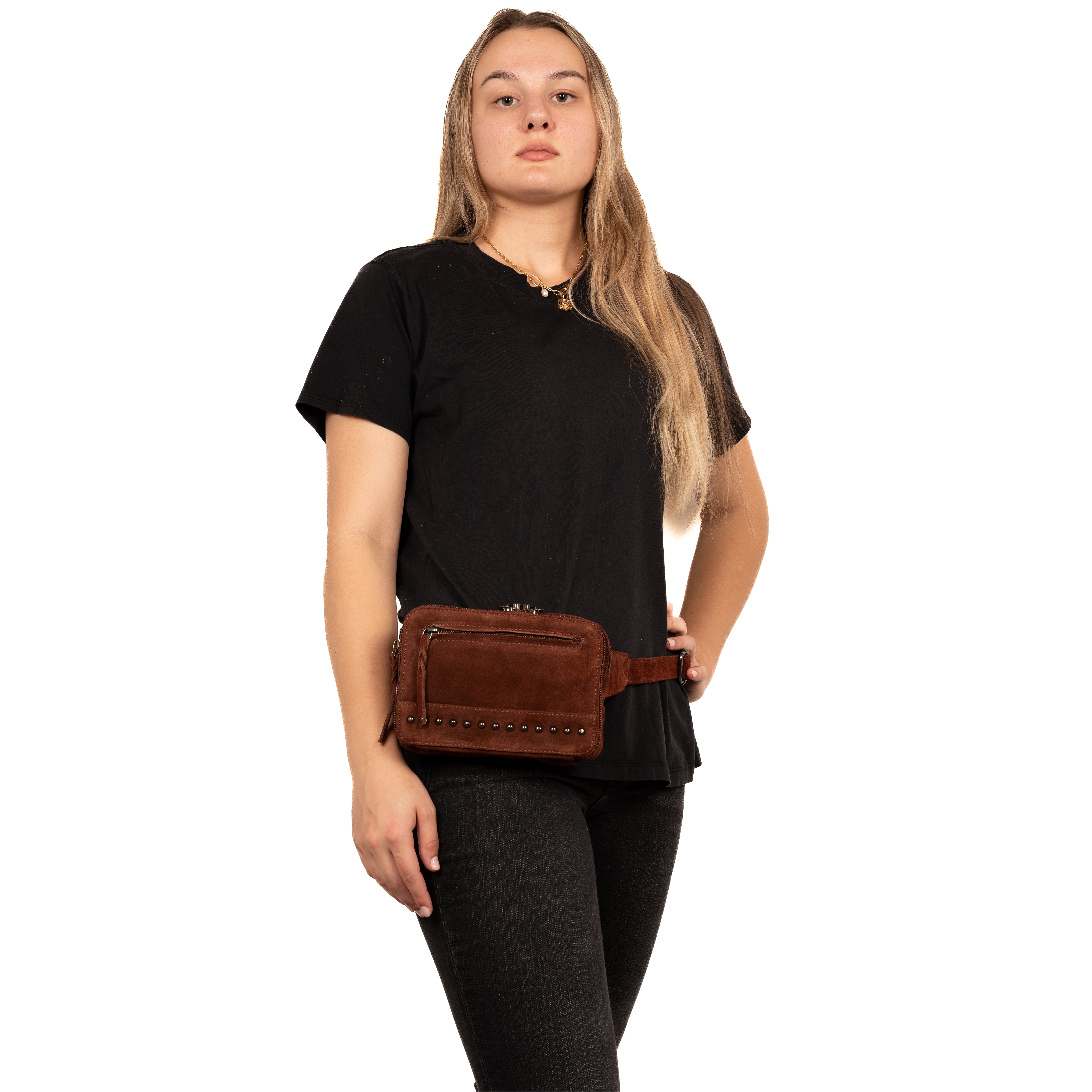 Concealed Carry Kailey Leather Purse Pack by Lady Conceal - Locking Anti Theft Fanny Pack - Universal Holster Bag for Pistol - CCW Tactical Gear - Gifts for Gun Owners