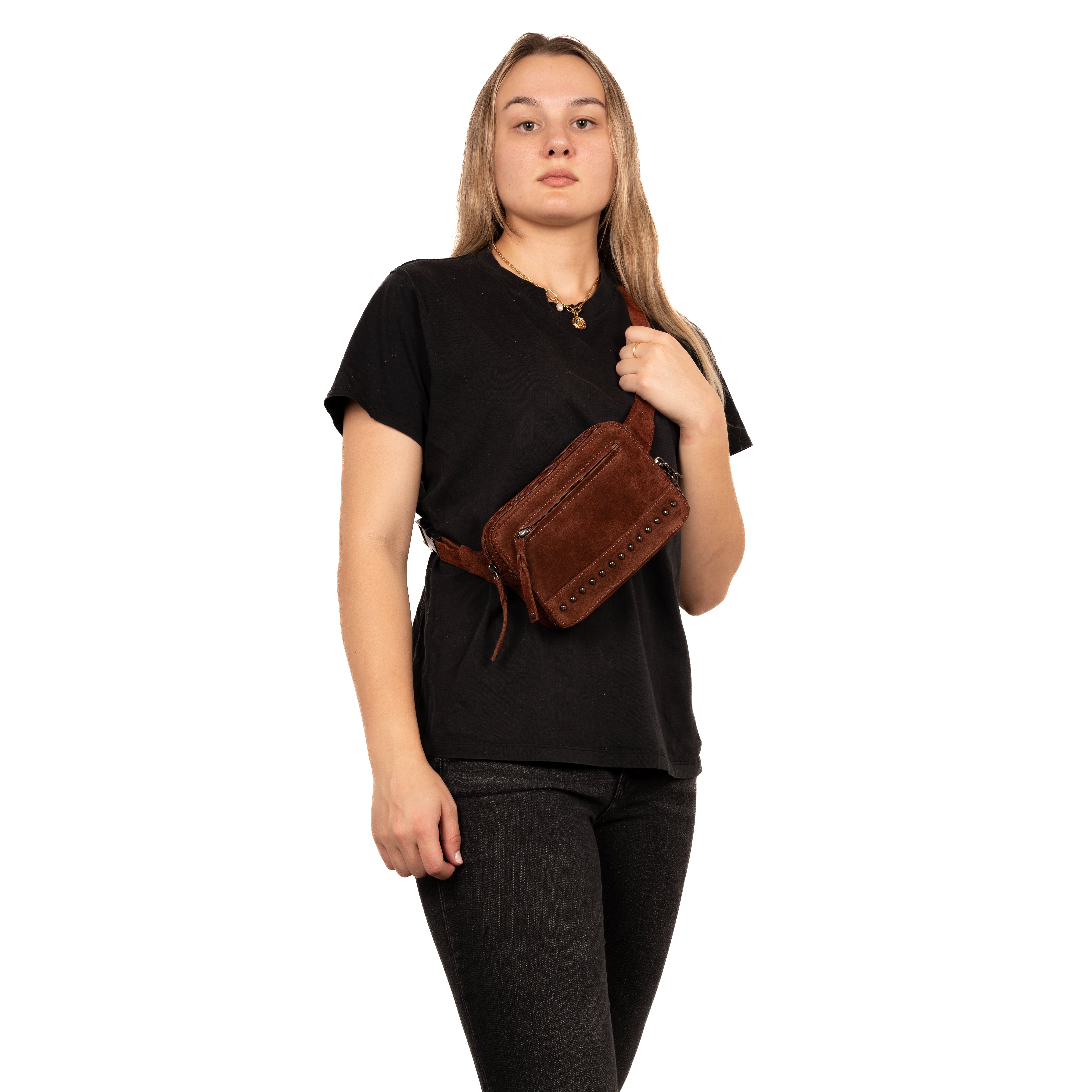 Concealed Carry Kailey Leather Purse Pack by Lady Conceal - Locking Anti Theft Fanny Pack - Universal Holster Bag for Pistol - CCW Tactical Gear - Gifts for Gun Owners