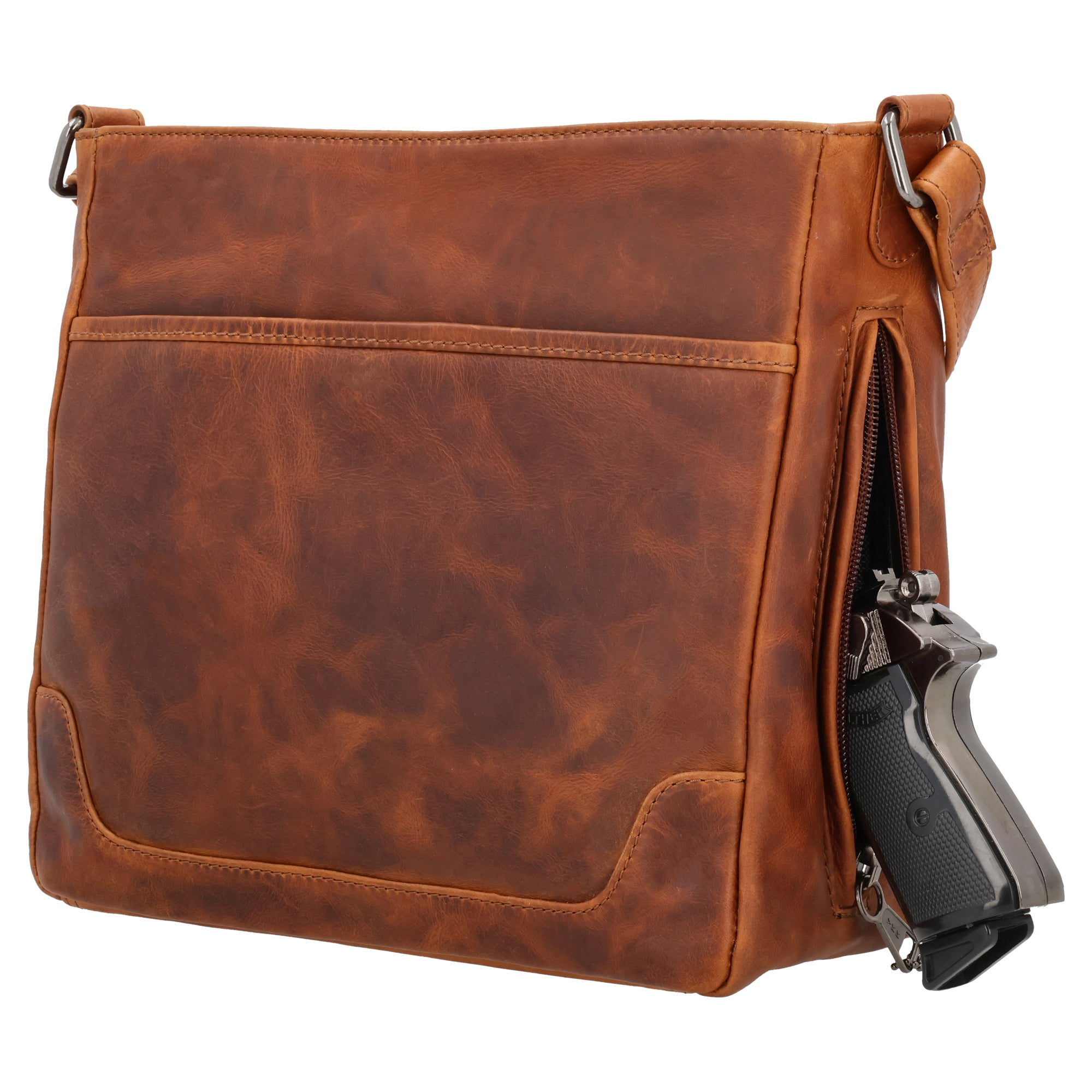 Concealed Carry Lydia Leather Crossbody - YKK Locking Zippers and Universal Holster - Soft Leather conceal and carry bag - Tactical womans purse for pistol - Concealed Carry Purse - most popular crossbody bag - crossbody handgun bag - crossbody bags for everyday use - Lady Conceal - Unique Hide Purse - Locking YKK Purse - Fanny Pack for Gun and Pistol - Easy CCW - Fast Draw Bag - Secure Gun Bag