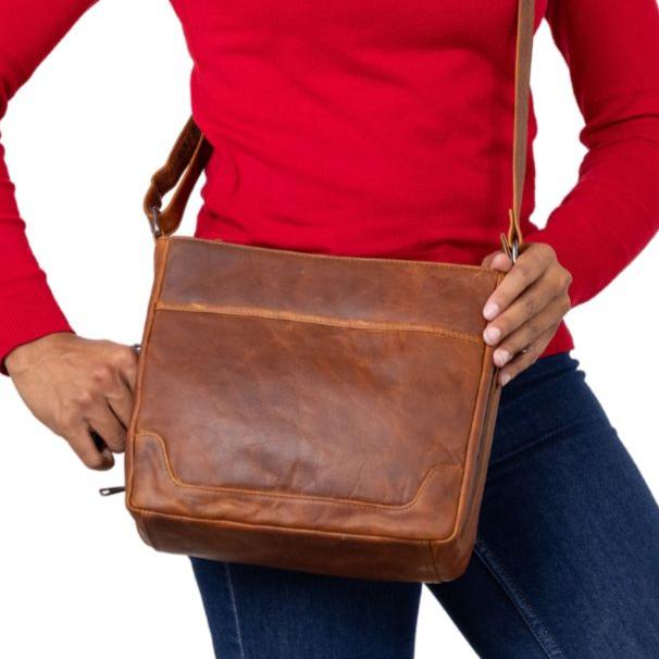 Concealed Carry Lydia Leather Crossbody by Lady Conceal