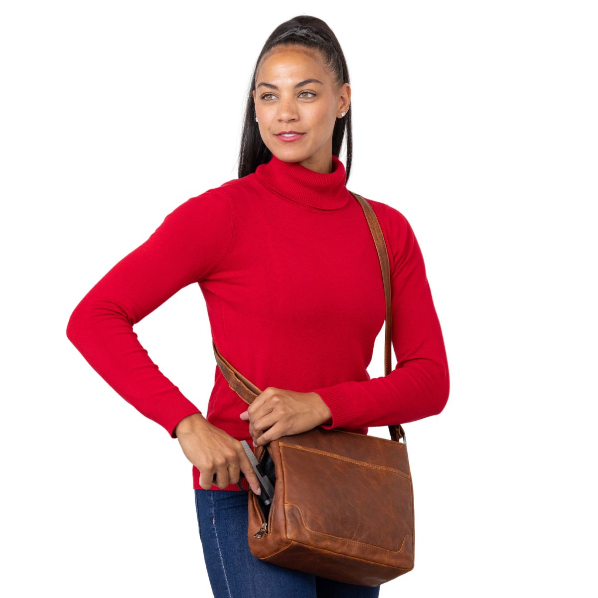 Concealed Carry Lydia Leather Crossbody by Lady Conceal