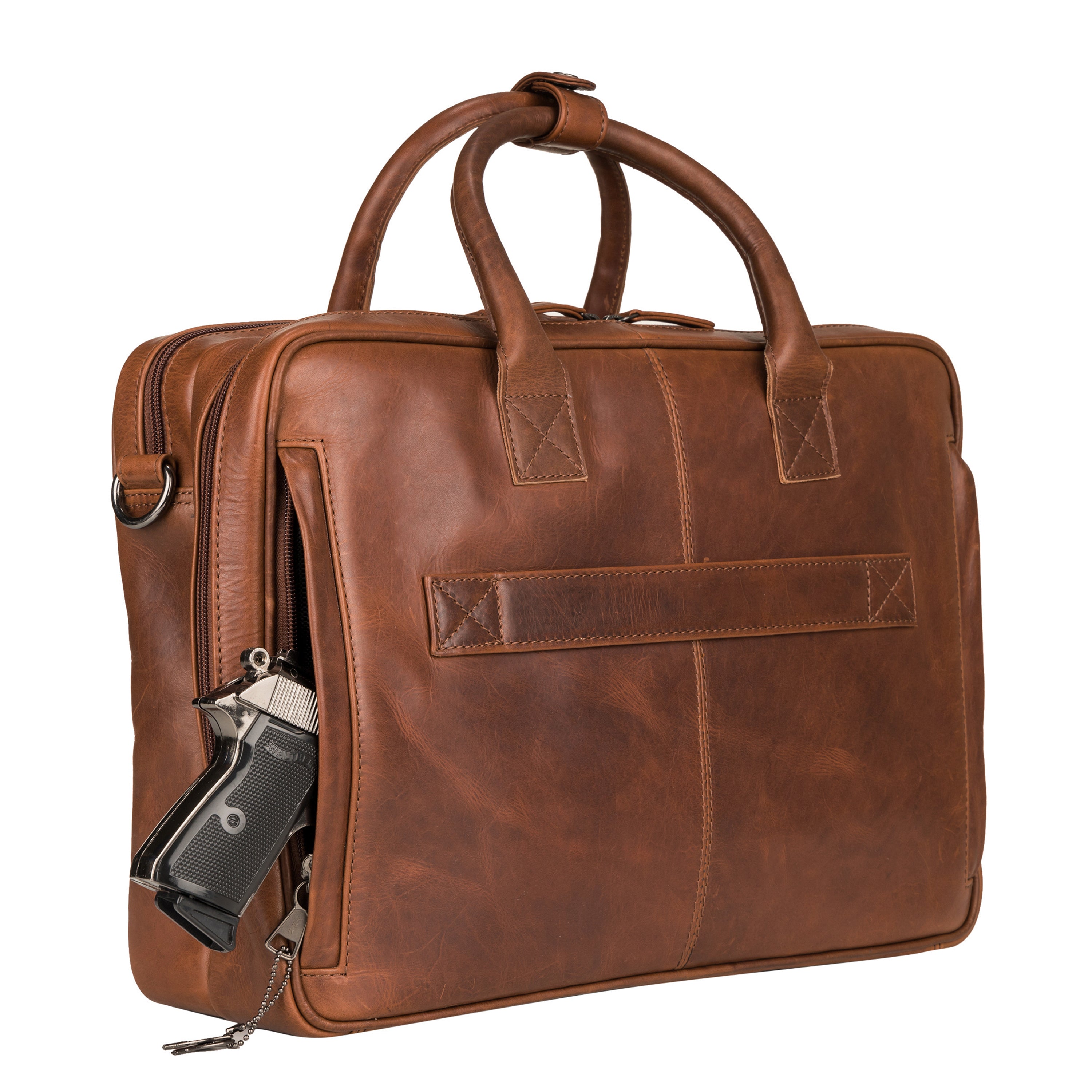 Concealed Carry Hayden Leather Computer Briefcase with RFID Organizer - Women and Men Gun Bag - Unisex Bag for Pistol - Profession Conceal Carry - Gun Accessories - Leather Designer Gun Bag - mens gun carry bag - Mens Travel Gun Bag - best men's travel shoulder bag - soft leather shoulder bags for man