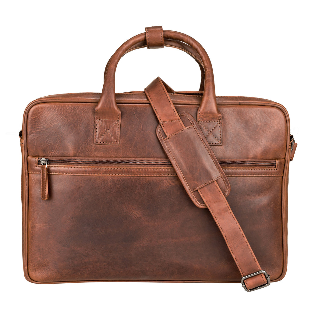 Logan Leather Laptop Sleeve with Strap, Tan / 13 - 14