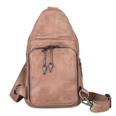 Unisex Sling Gun Leather Bag - Gun Bag for Plus Size - Universal Holster Gun Bag - bag for medium and Large Gun _ Taylor Sling Gun Backpack by Lady Conceal