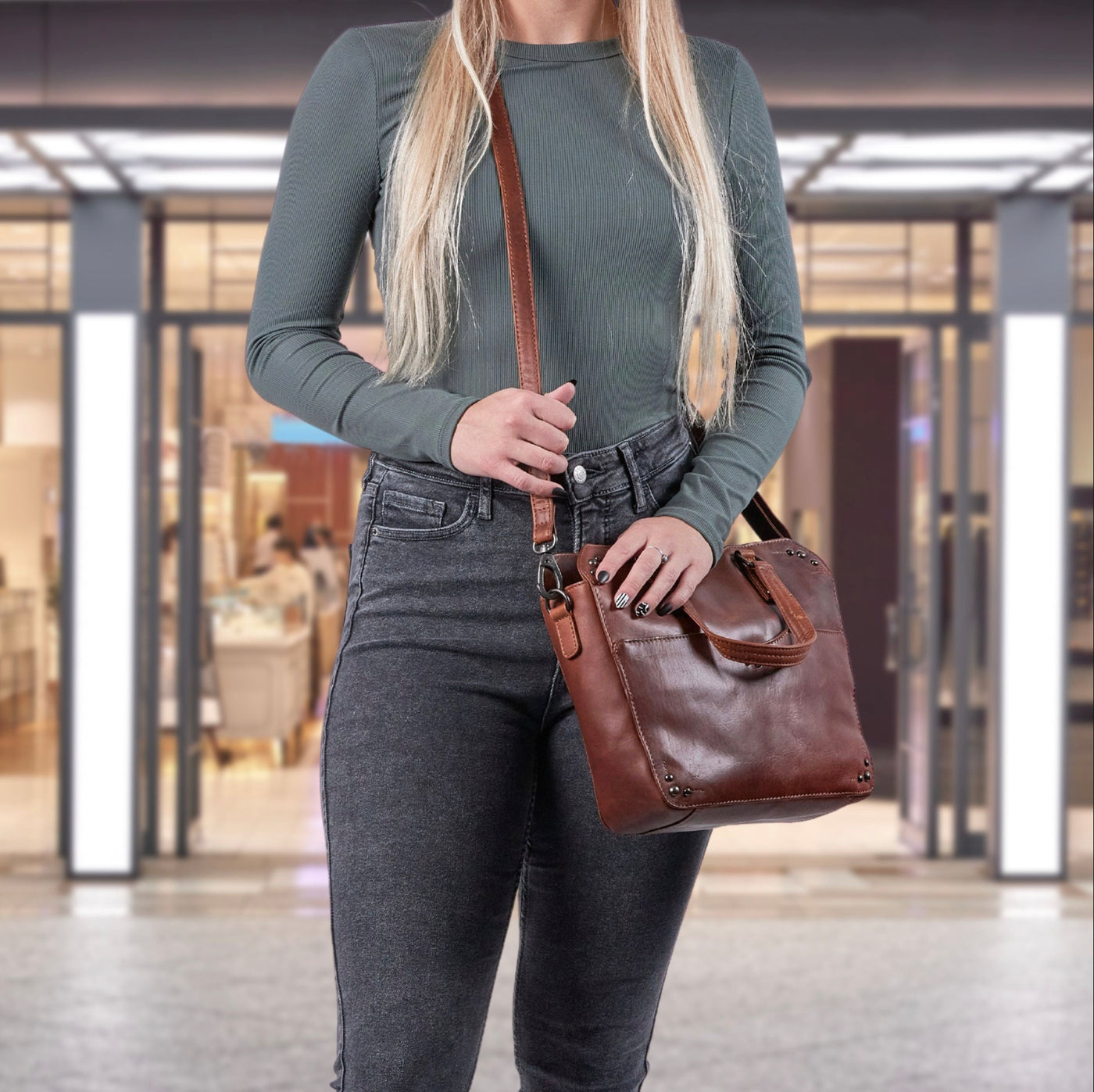 Concealed Carry Bethany Leather Satchel by Lady Conceal