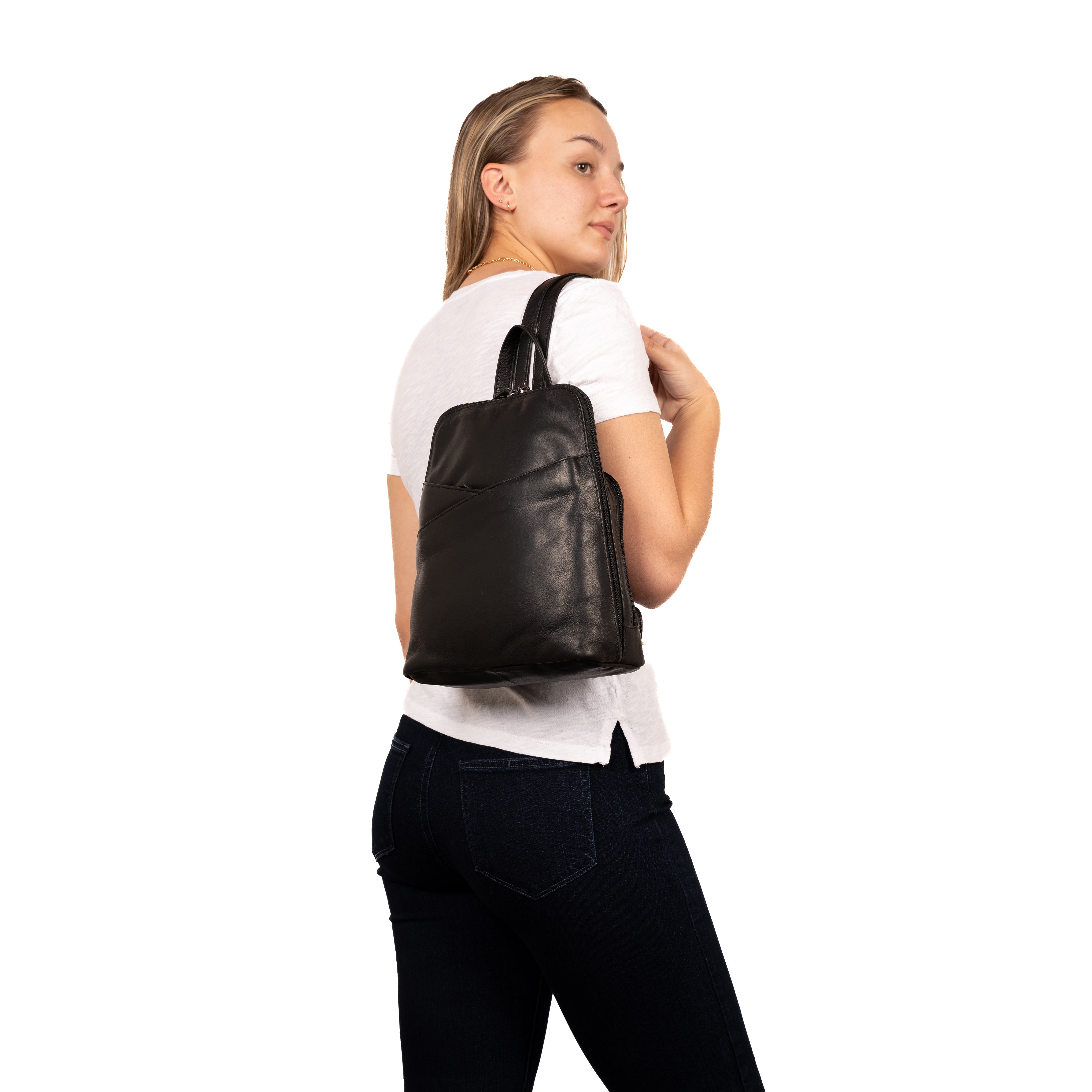 Concealed Carry Jayden Leather Backpack - Locking Concealment Bag for Pistol - Outdoors Gun Bag - Women's Conceal Carry Purse for Firearm - Women Gun Users - gun carrier backpack - best gun carrying backpack- best gun carry backpack - Pistol and Firearm Bag - Western Hide Backpack - Boho Stylish Backpack for Women - Universal Holster Bag - Marley Unisex Backpack - Women's Concealed Carry Bag pack - premium leather backpack