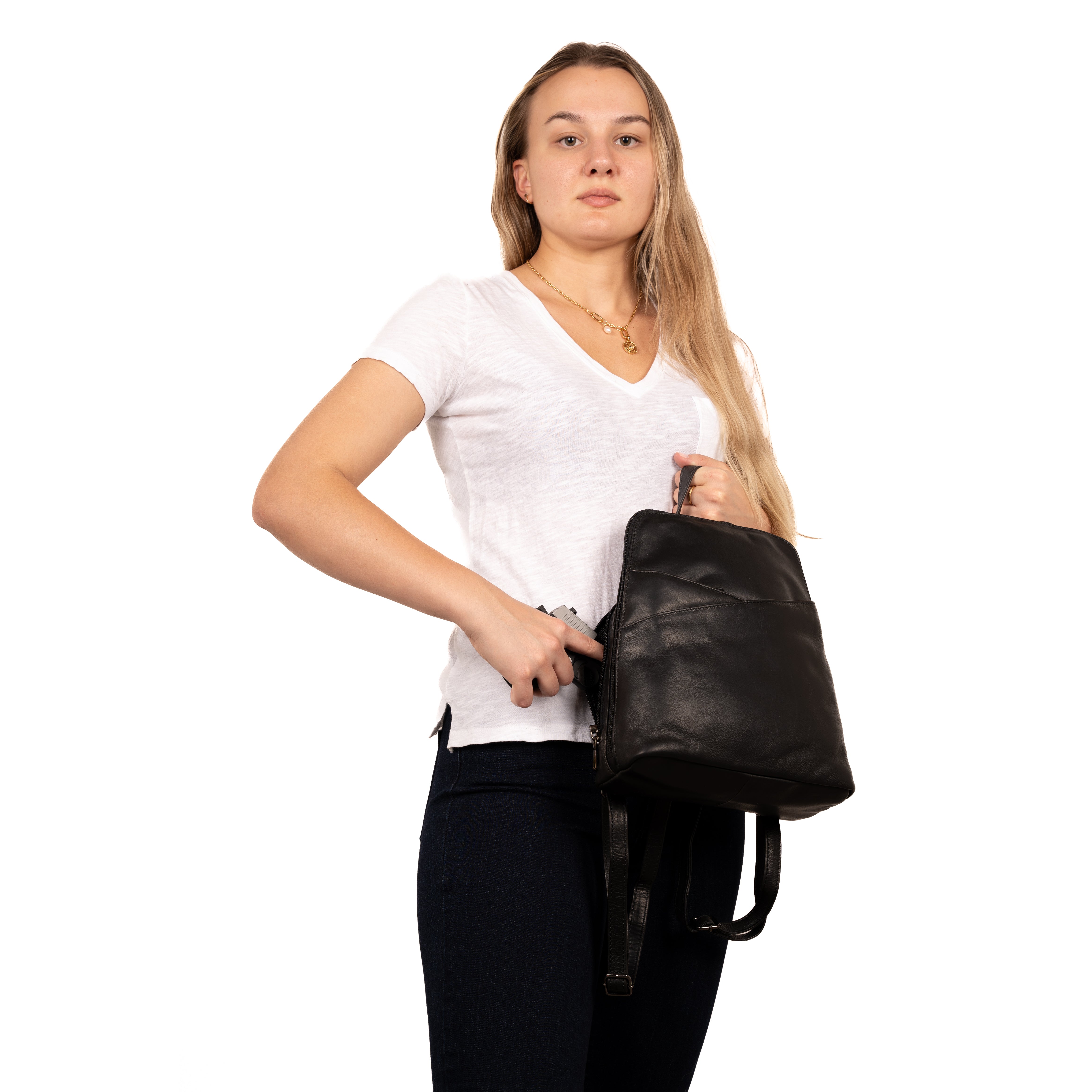 Concealed Carry Jayden Leather Backpack - Locking Concealment Bag for Pistol - Outdoors Gun Bag - Women's Conceal Carry Purse for Firearm - Women Gun Users - gun carrier backpack - best gun carrying backpack- best gun carry backpack - Pistol and Firearm Bag - Western Hide Backpack - Boho Stylish Backpack for Women - Universal Holster Bag - Marley Unisex Backpack - Women's Concealed Carry Bag pack - premium leather backpack