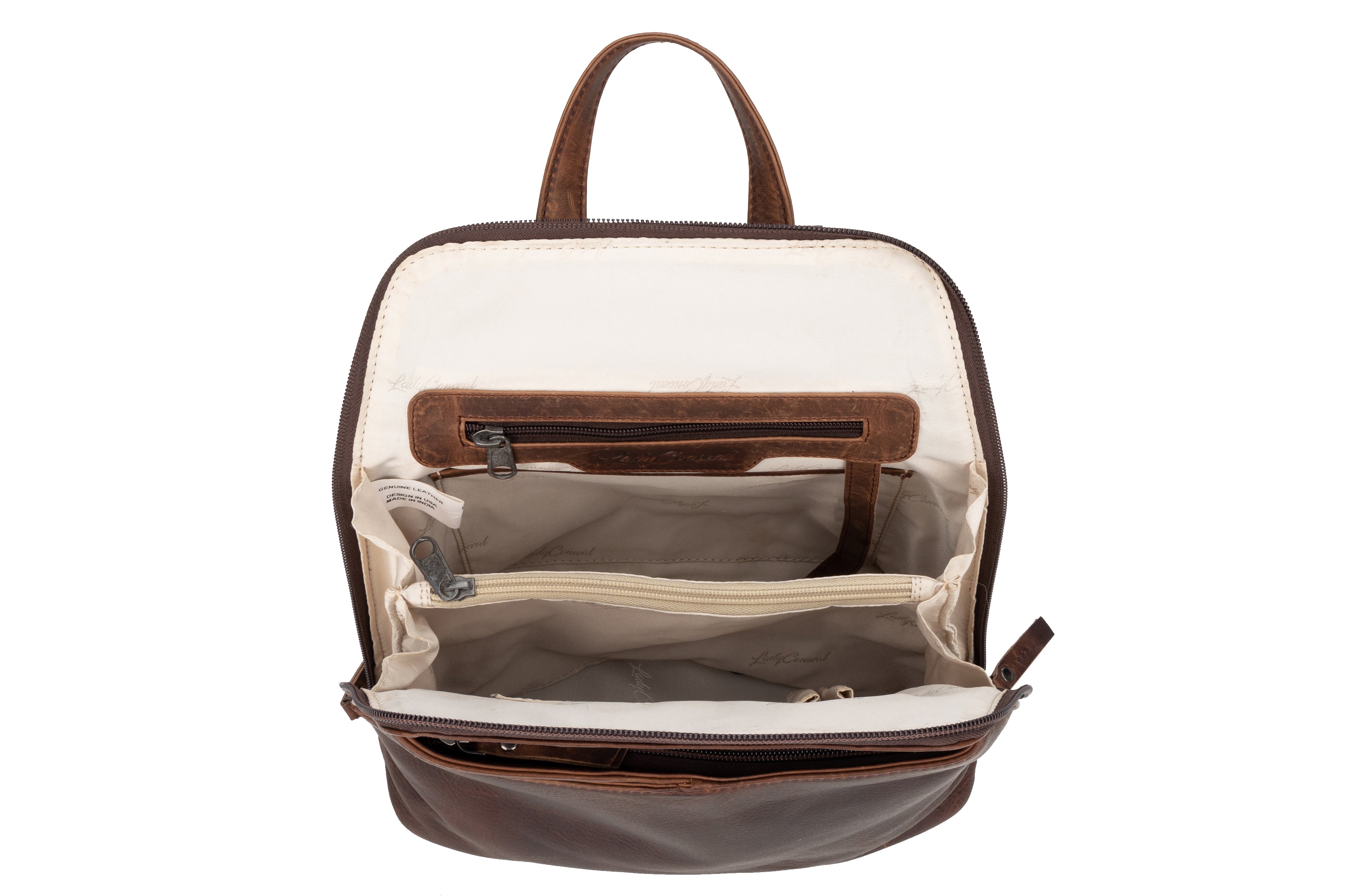 Concealed Carry Jayden Leather Backpack - No Locking Zippers