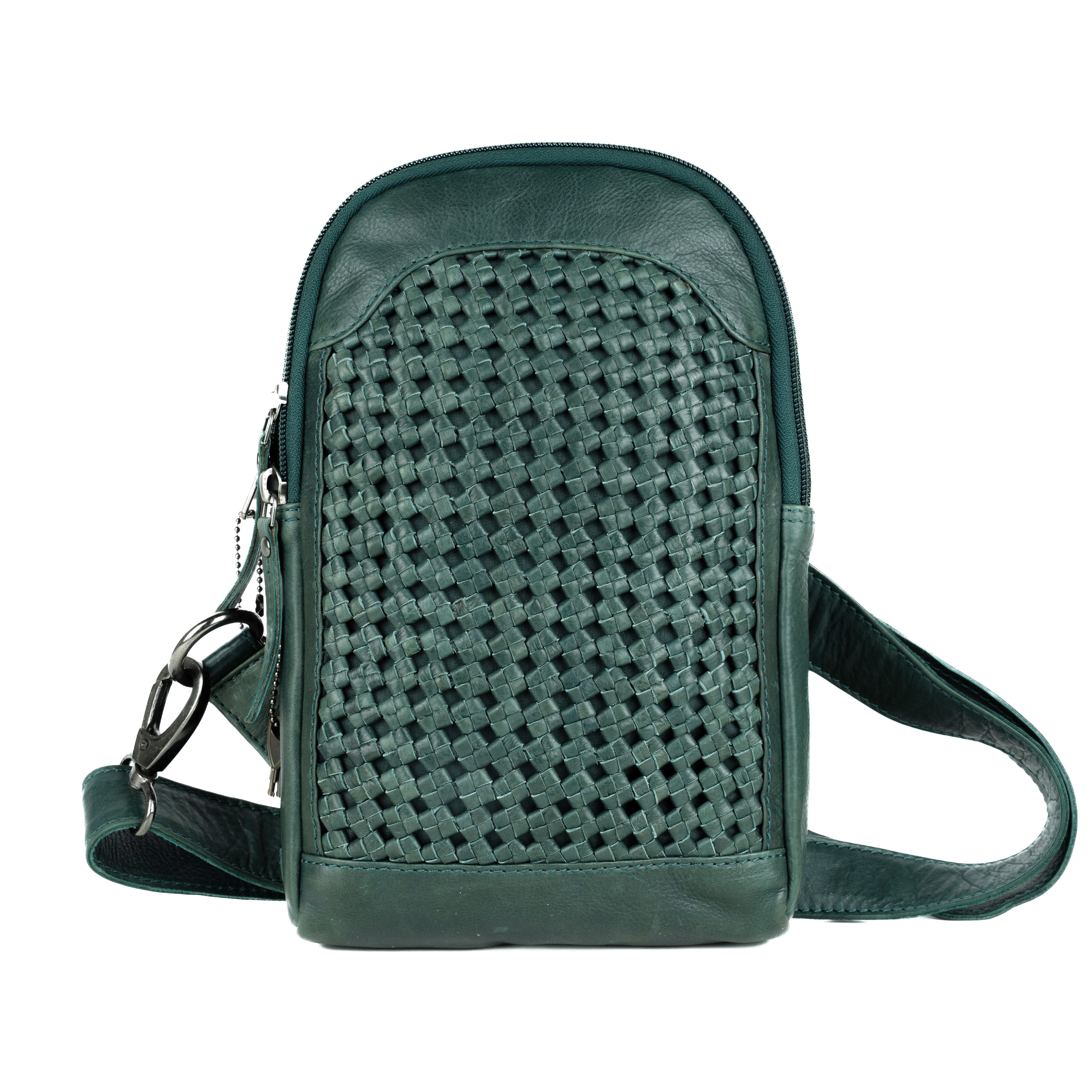 Concealed Carry Bristol Sling Leather Backpack - Lady Conceal - KK Locking Zippers and Universal Holsters for Gun - Backpack for Conceal Carry -  best gun carry backpack -  Pistol and Firearm Bag - women's Concealed Carry Backpack -  premium leather backpack - sling for concealed carry  - concealed carry purses