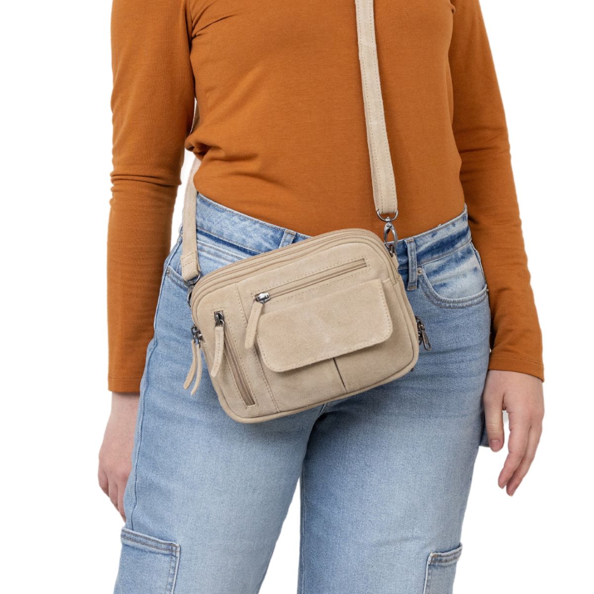 Concealed Carry Hadley Suede Crossbody by Lady Conceal