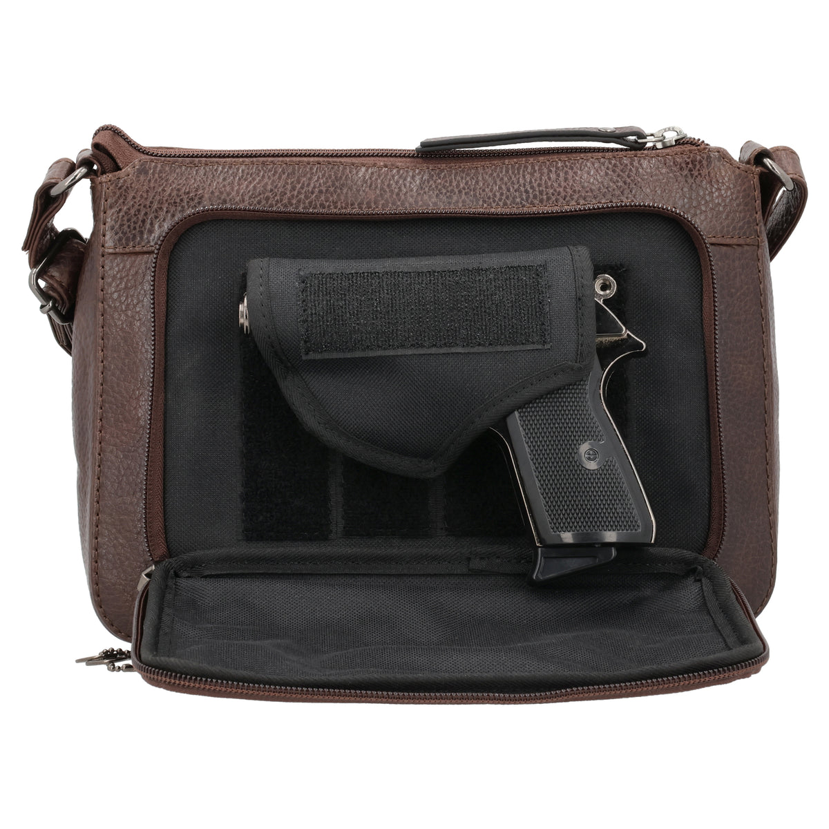 Concealed Carry Leah Buffalo Leather Crossbody w/Wallet by Lady Concea