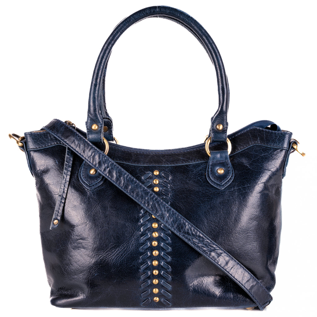 Concealed Carry Sadie Leather Satchel by Lady Conceal - Blue