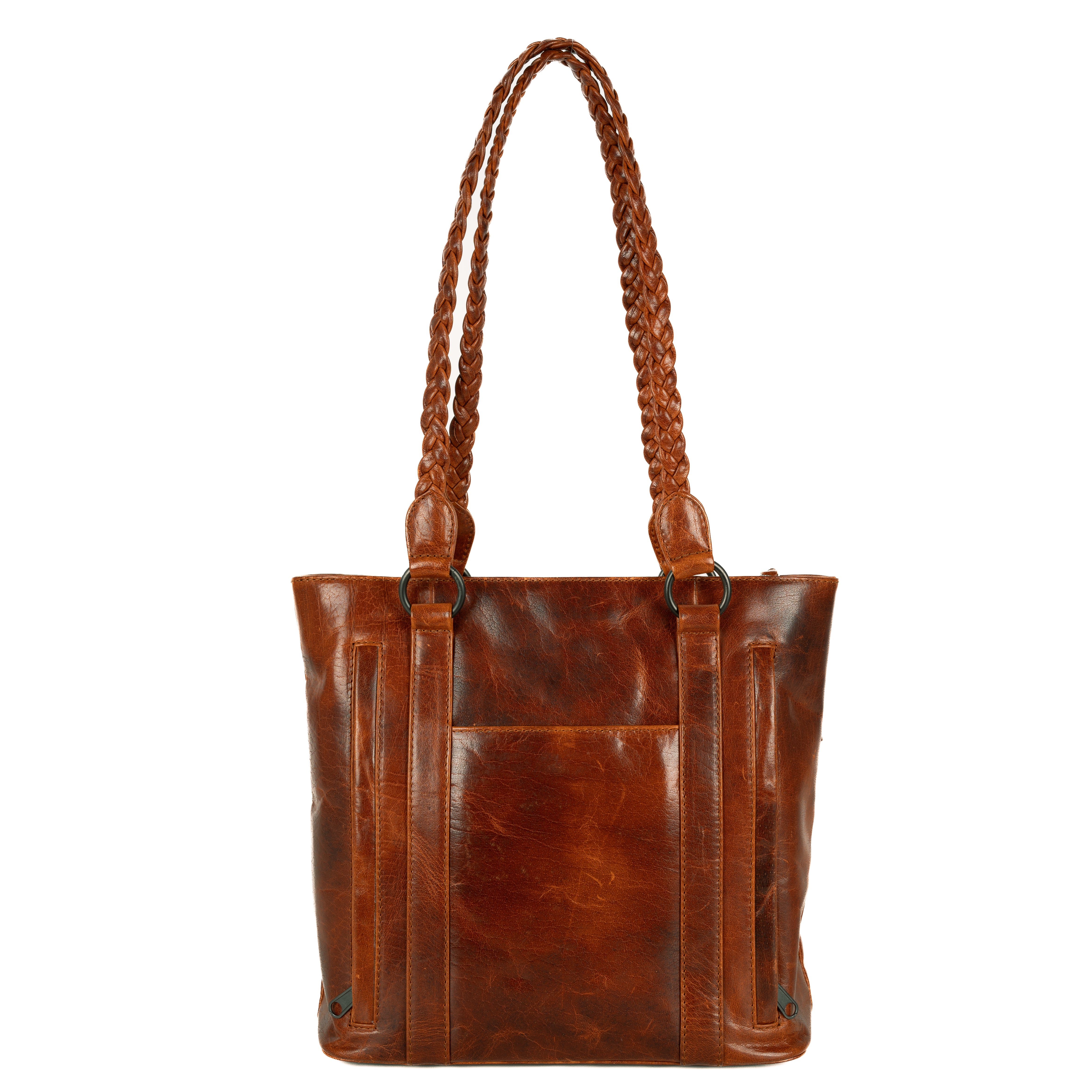 Concealed Carry Bella Leather Tote by Lady Conceal - No Locking Zippers