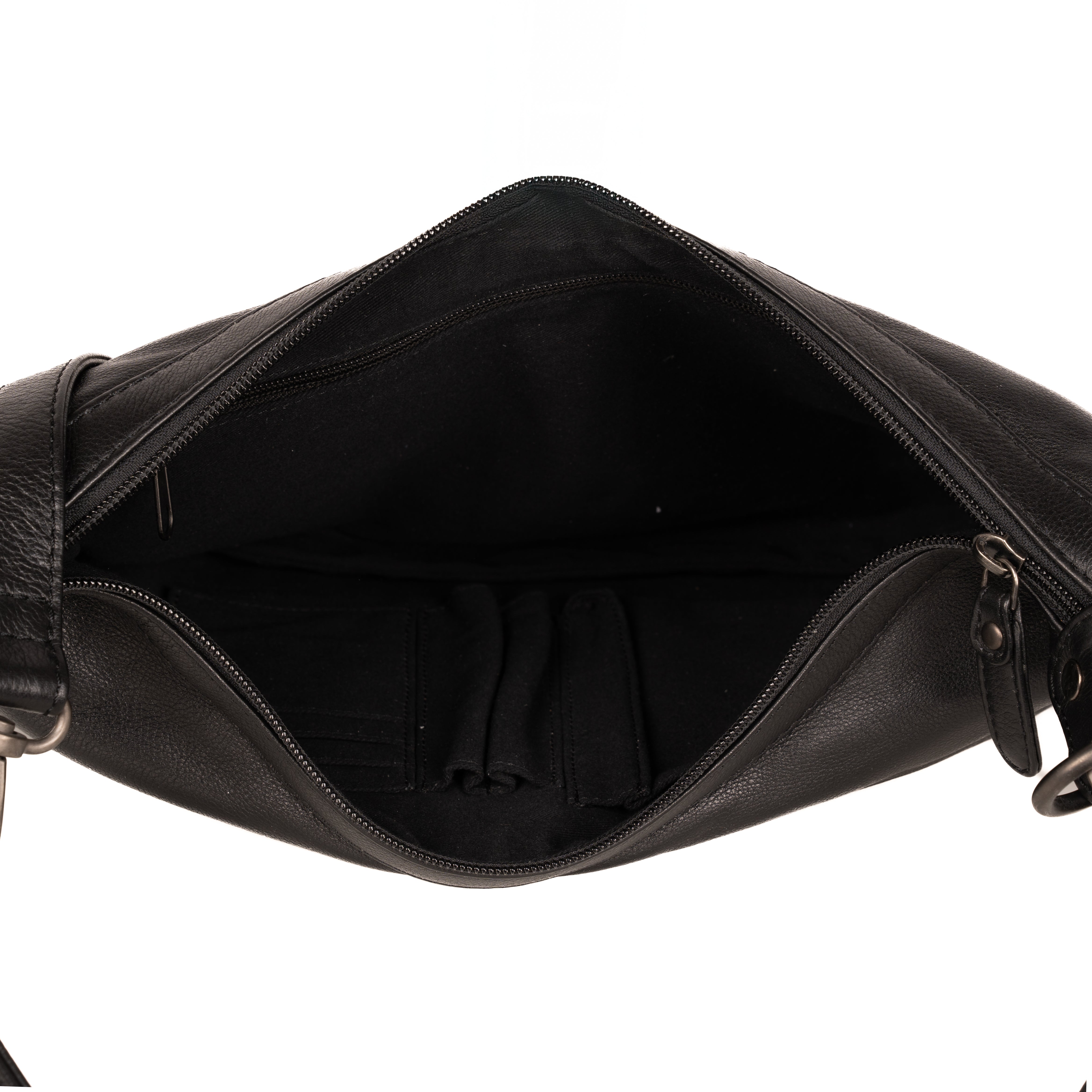 Leather Hobo Bag without Concealment Feature