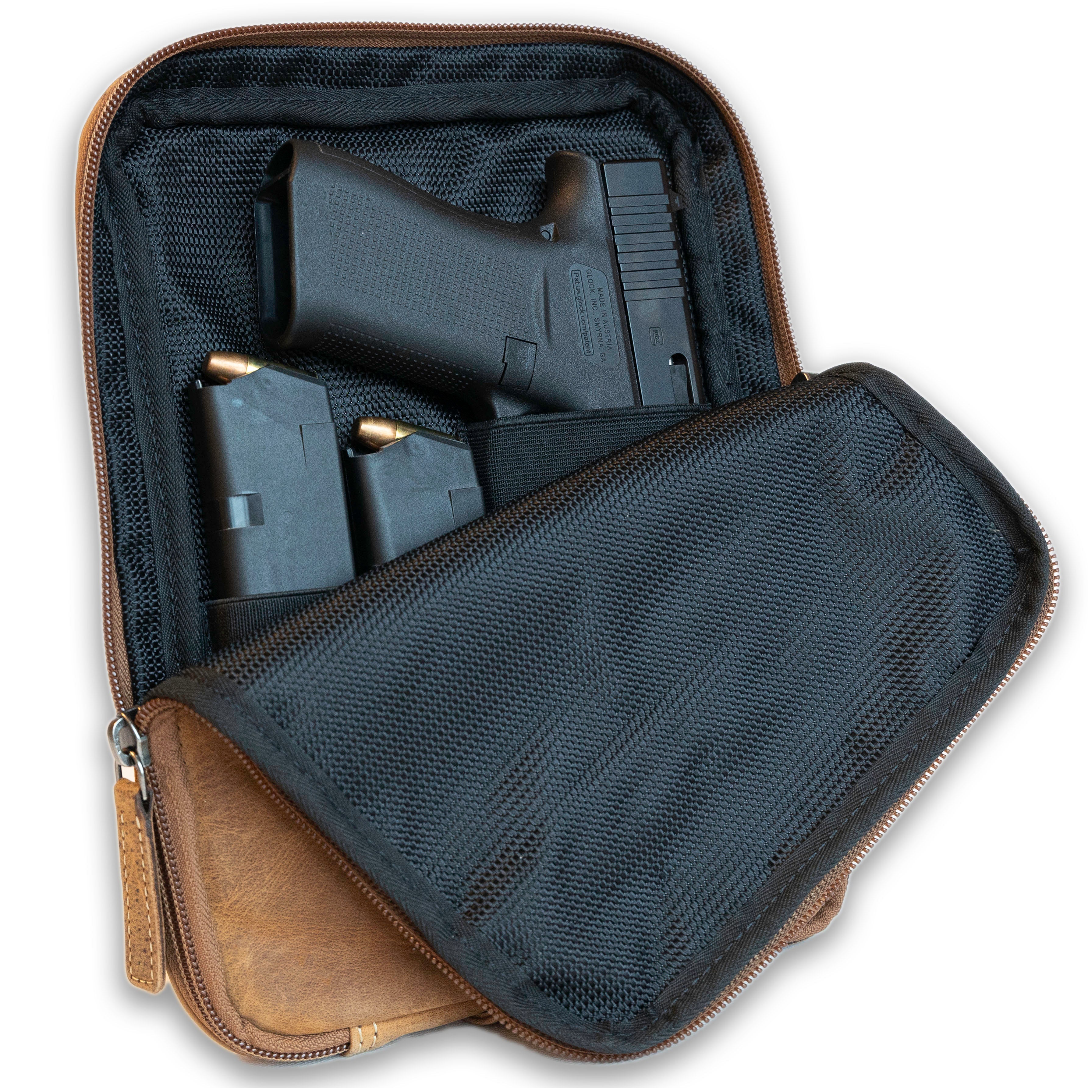 Concealed Carry Leather Pistol Case Crossbody by UC Leather