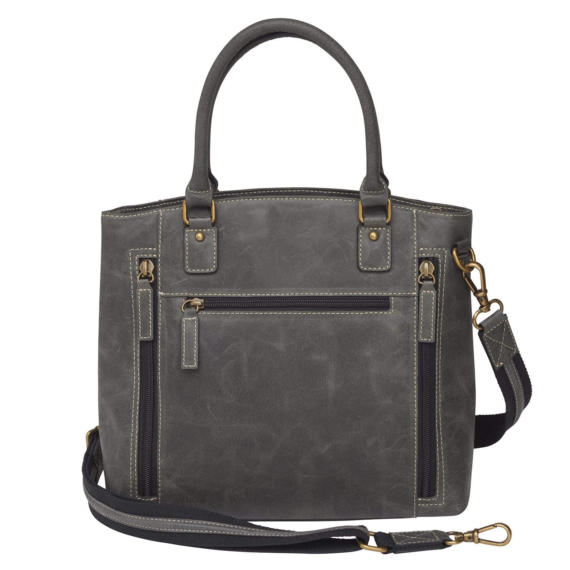 Concealed Carry Distressed Buffalo Leather Town Tote by GTM Original