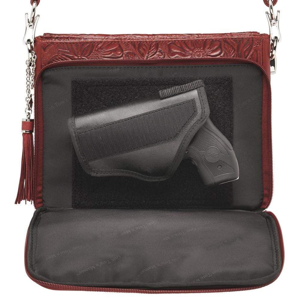 Gun Tote'n Mamas Concealed Carry Purse Tooled Cherry Concealed Carry Tooled American Cowhide - GTM-22