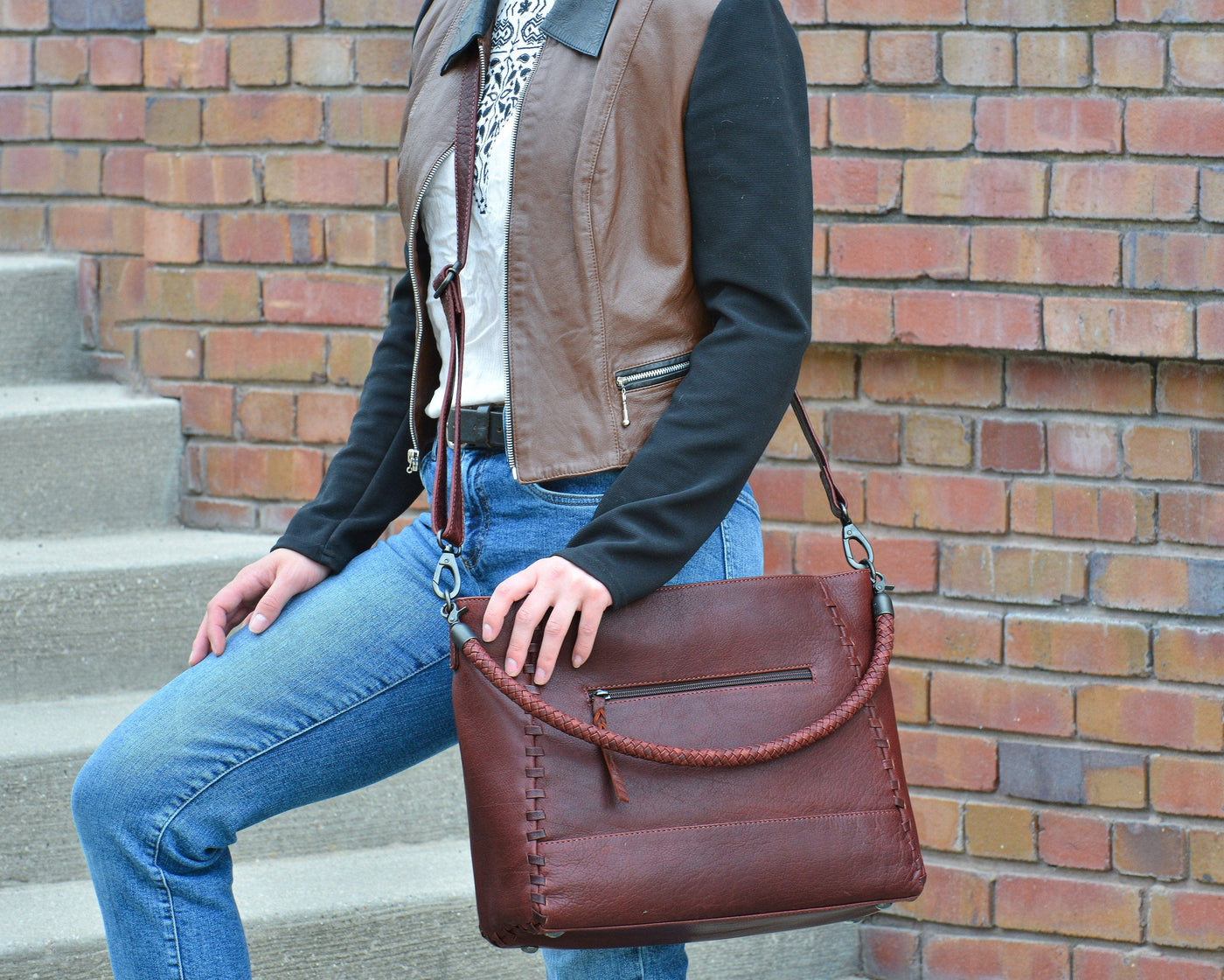 Maddie Leather Concealed Carry Tote - Pistol Packn' Mama