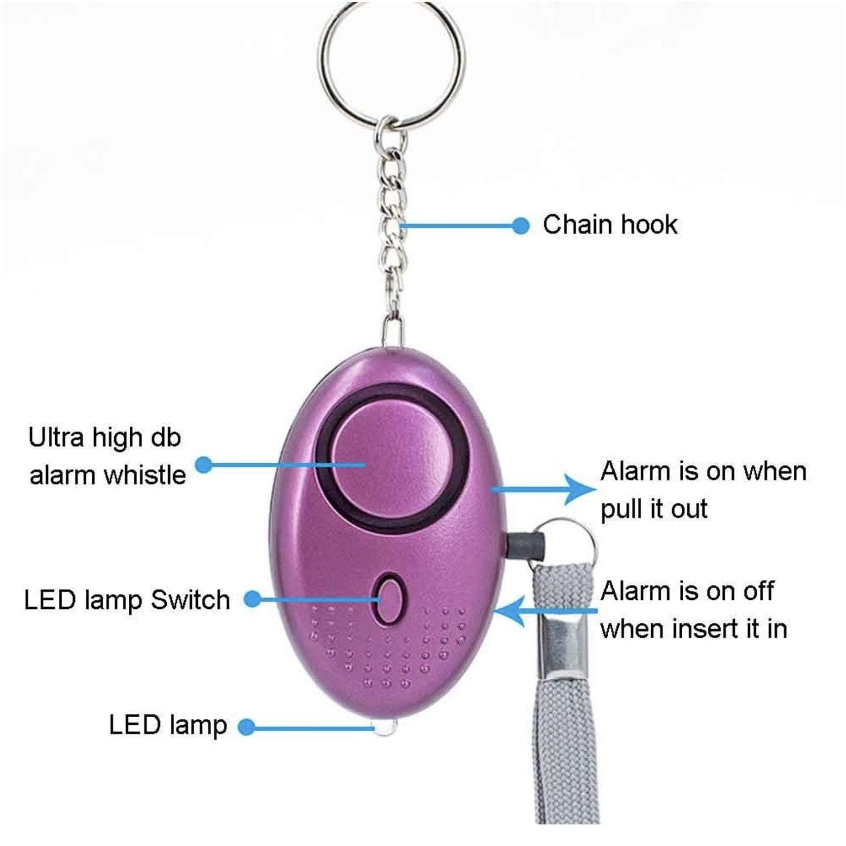 Security Keypass Keychain Self-Defense Security Alarm Keychain | Loudest Personal Alarm Keychain ...