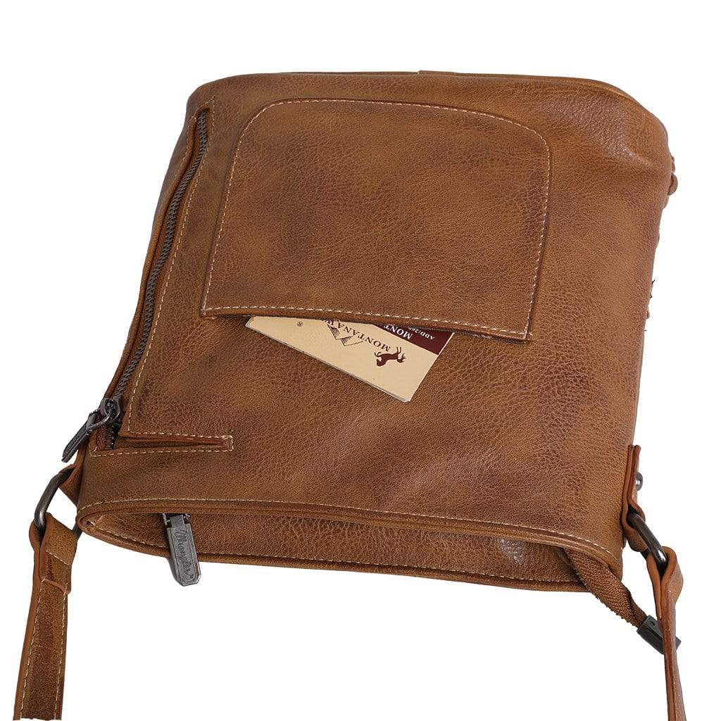 Montana West Concealed Carry Purse Brown Concealed Carry Crossbody Bag by Wrangler/Montana West