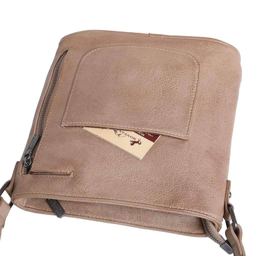 Montana West Concealed Carry Purse Brown Concealed Carry Crossbody Bag by Wrangler/Montana West