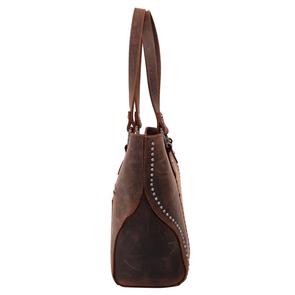 Montana West Concealed Carry Purse Distressed Leather Tote by Montana West