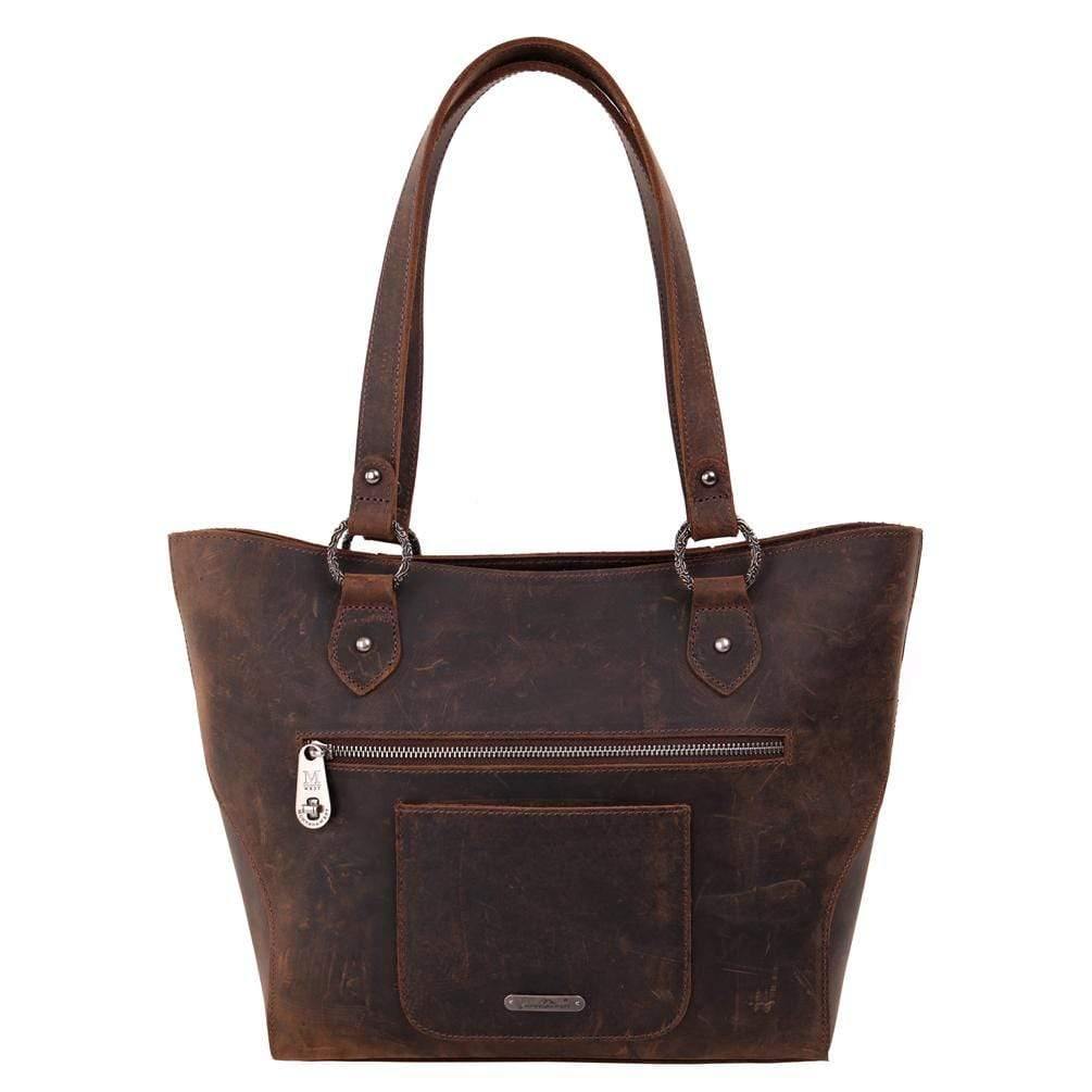 Montana West Concealed Carry Purse Distressed Leather Tote by Montana West