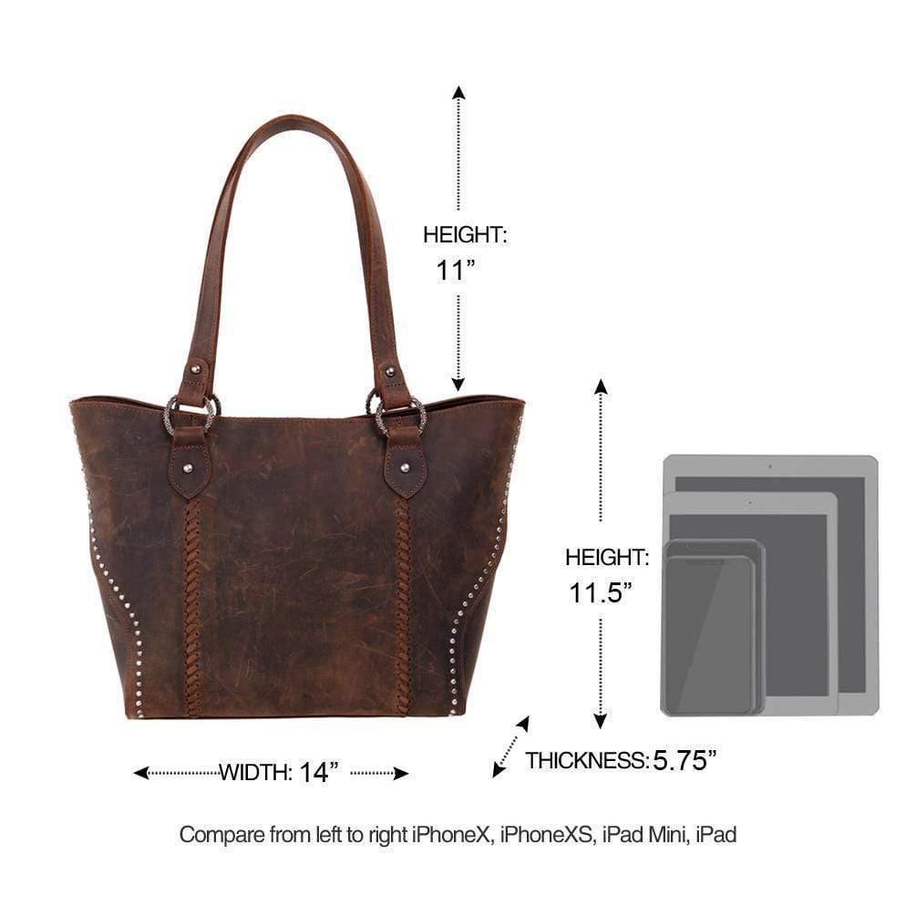 Montana West Concealed Carry Purse Distressed Leather Tote by Montana West