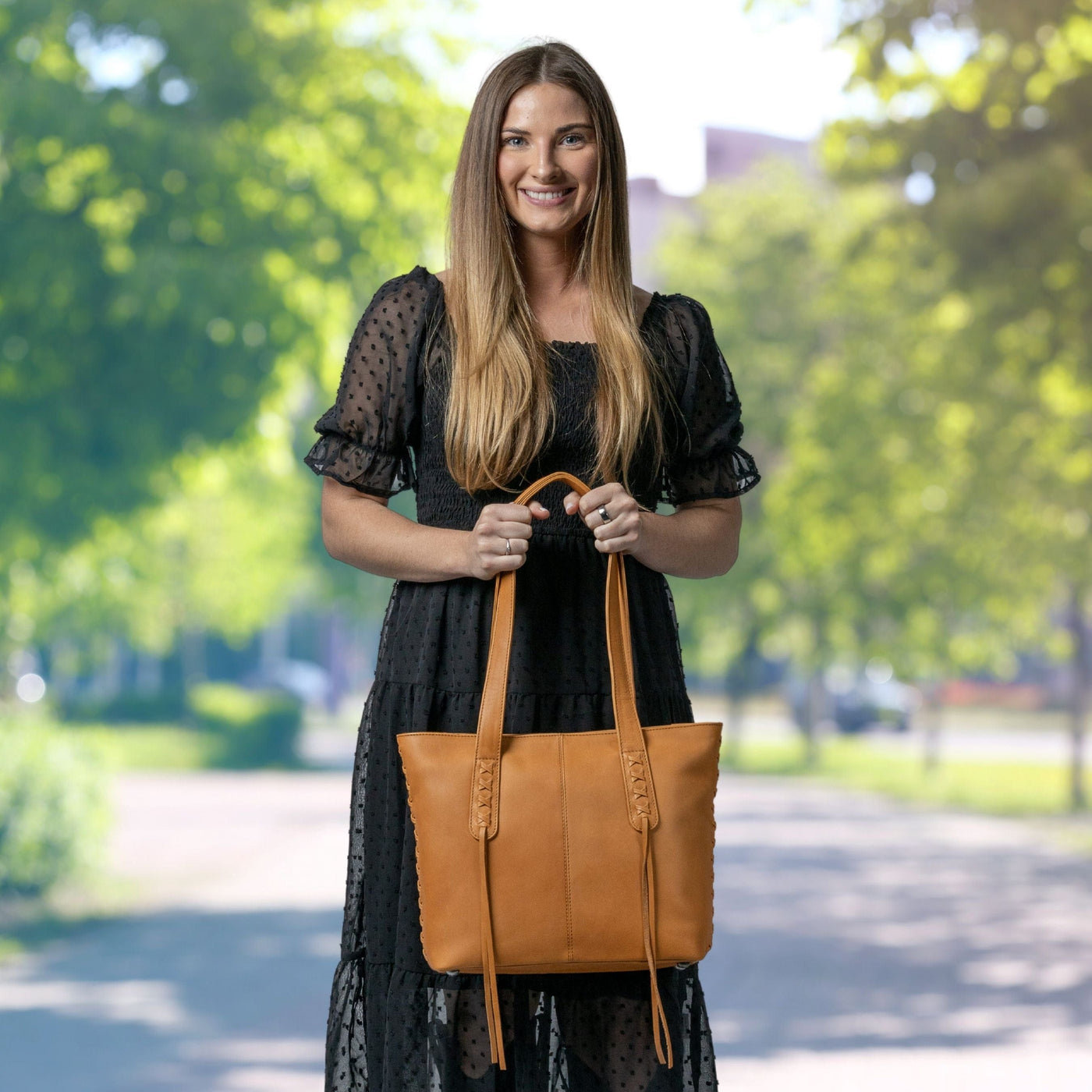 Women's Black Real Leather Lined Designer Large Tote Bag | Abingdon