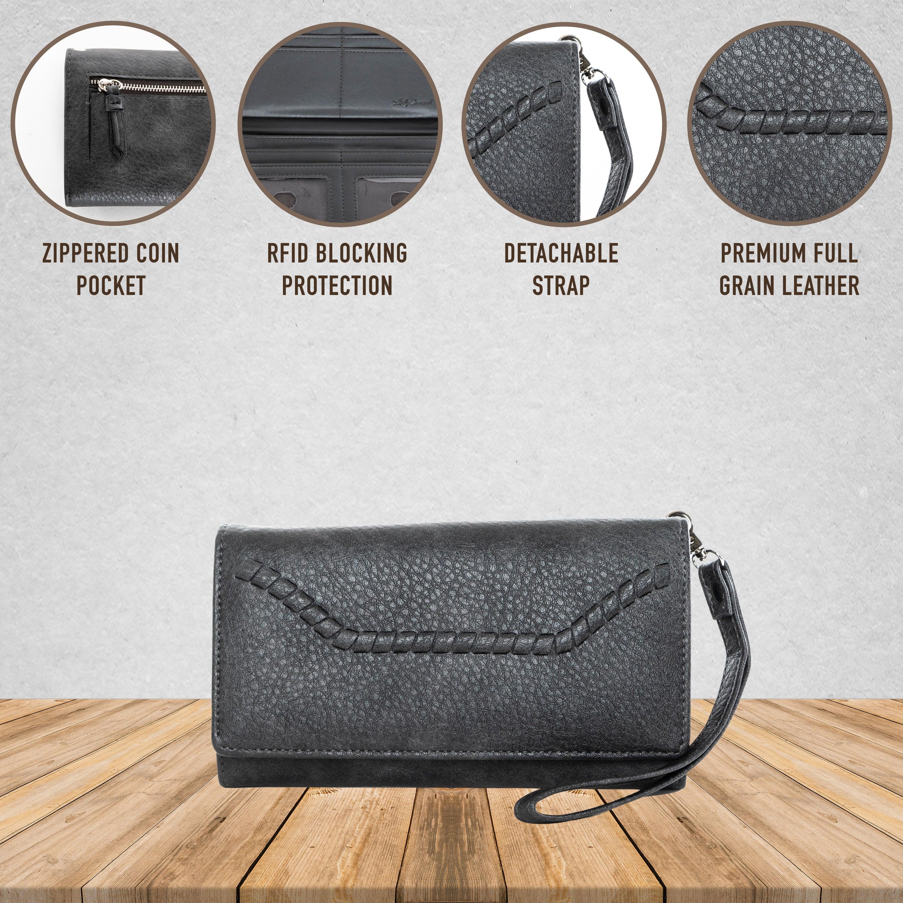 Morgan Clutch Wallet -  Lady Conceal -  Wallets -  leather clutch wallet -  brown leather clutch wallet -  leather clutch wallet purse bag -  classic leather clutch wallet -  gray leather clutch wallet  small wallets for women -  mini wallet -  ladies wallet purse -  women wallet sale -  best small wallets for women