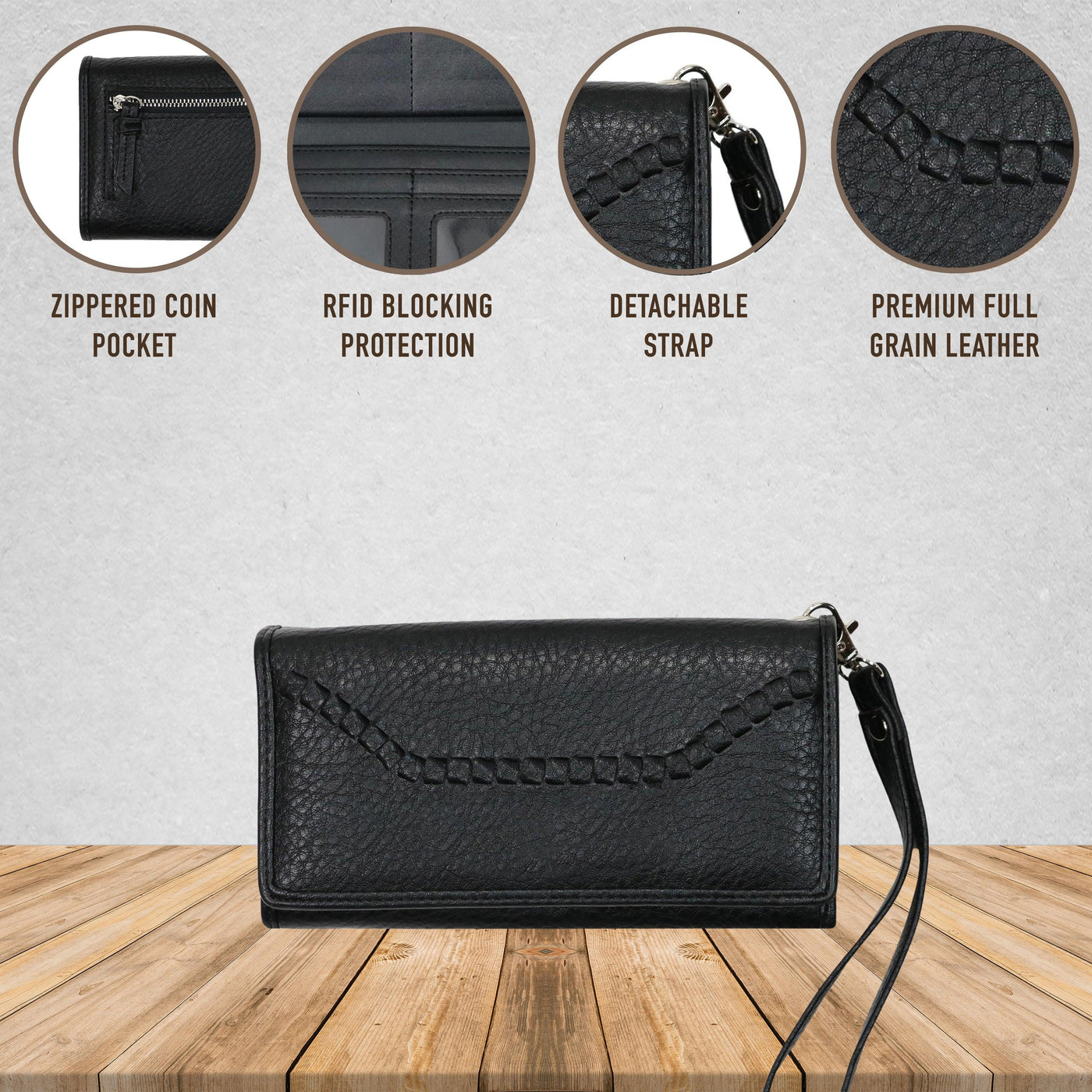 RFID Leather Wallets, Clutches and Purses