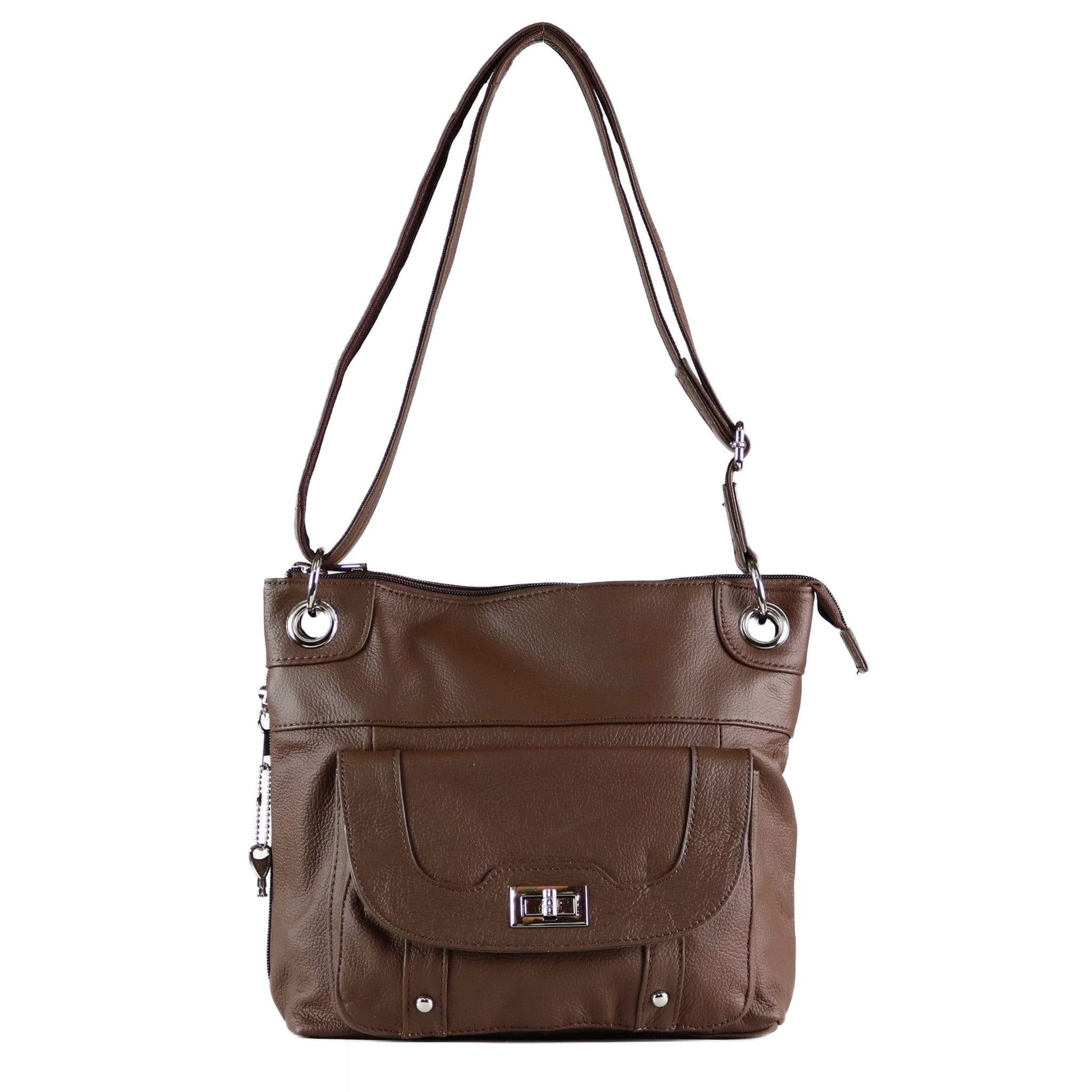 Concealed Carry Twist Lock Pocket Crossbody by Roma Leathers