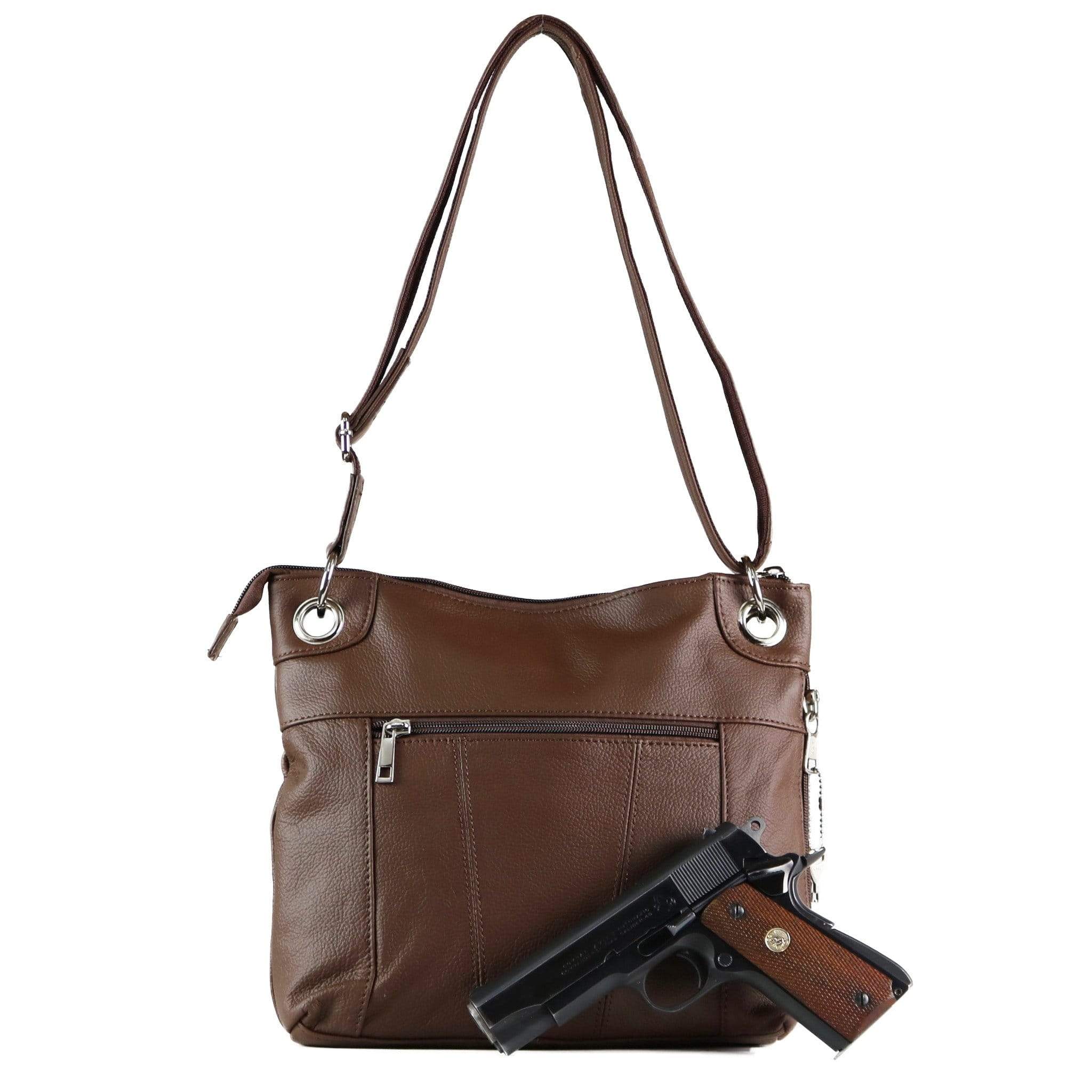 Concealed Carry Twist Lock Pocket Crossbody by Roma Leathers