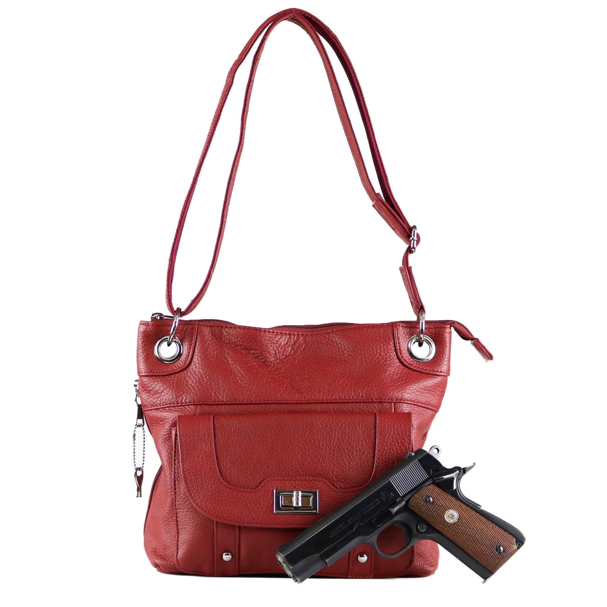 Concealed Carry Twist Lock Pocket Crossbody by Roma Leathers