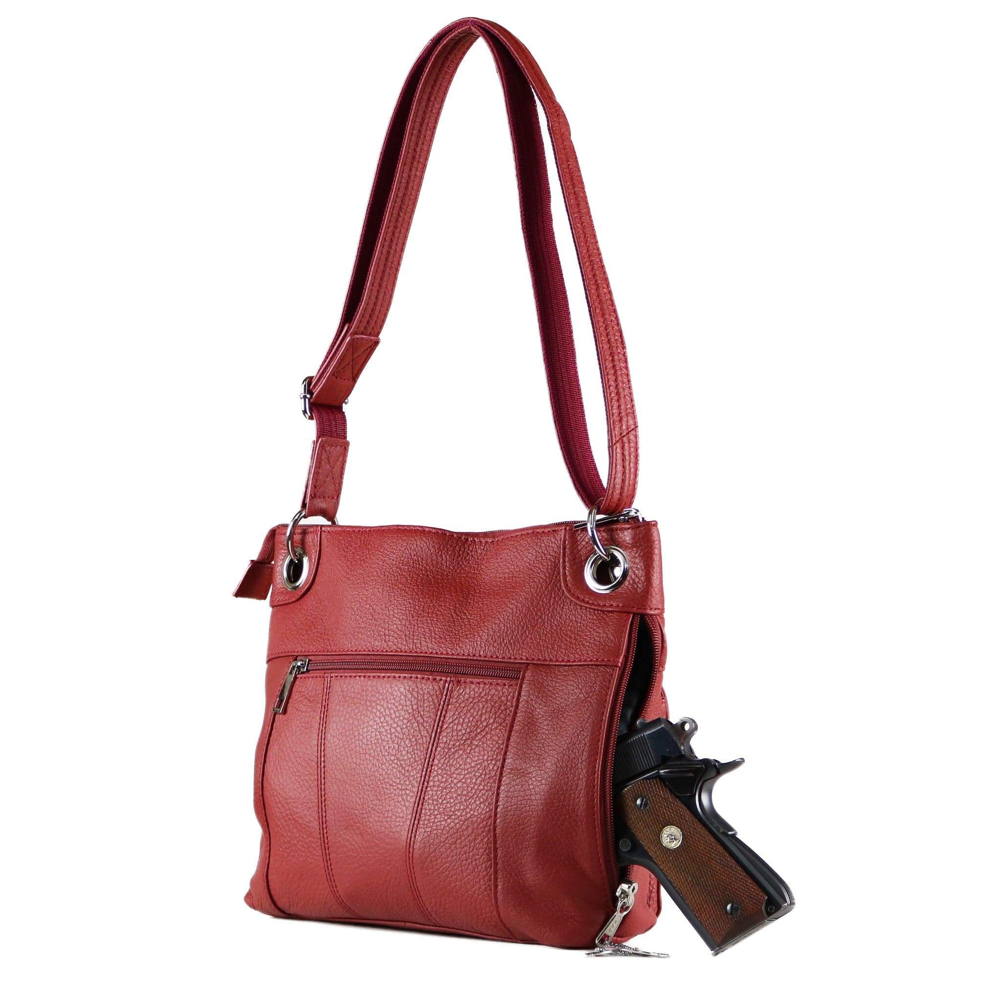 Concealed Carry Twist Lock Pocket Crossbody by Roma Leathers