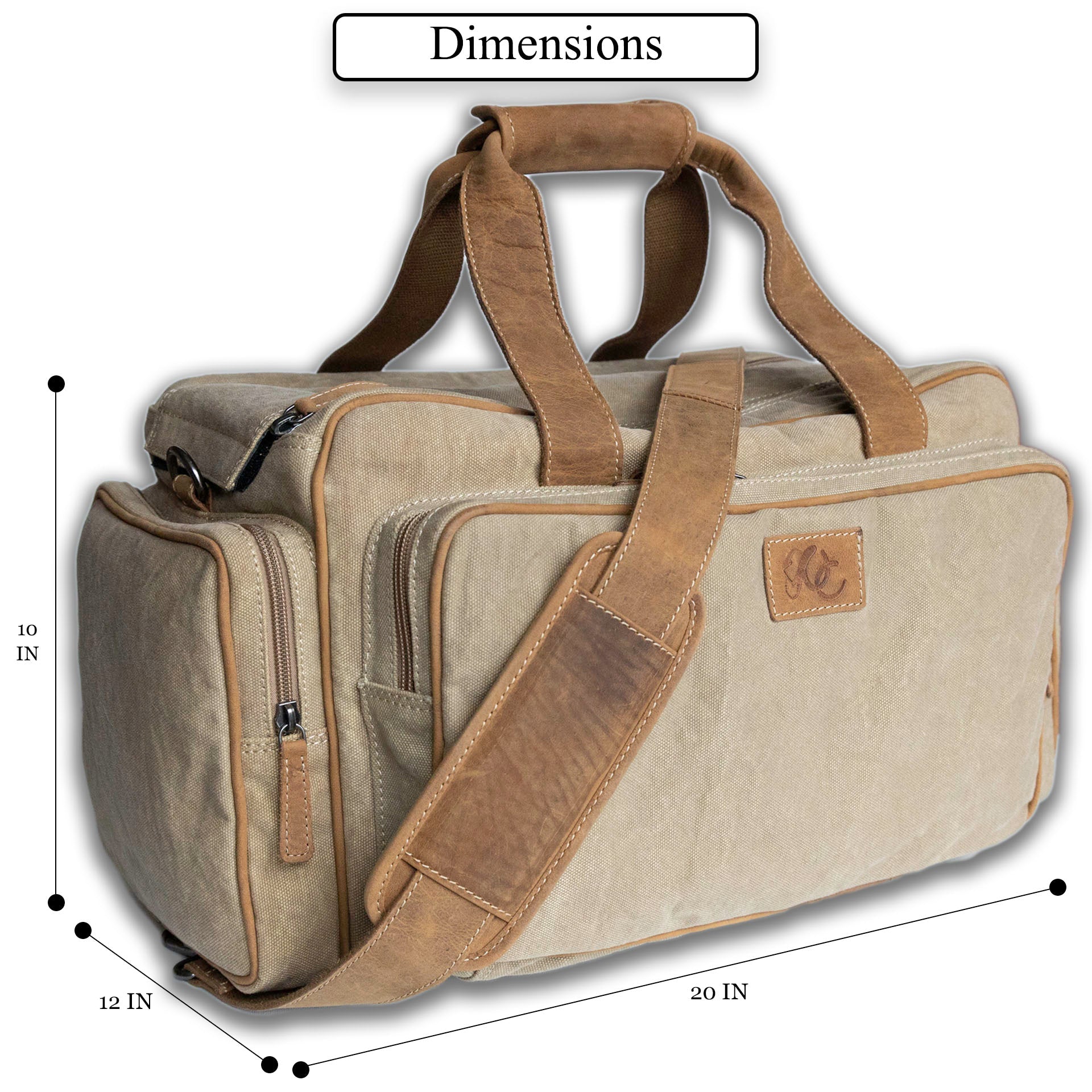 Canvas with Leather Trim Range Bag by UC Leather