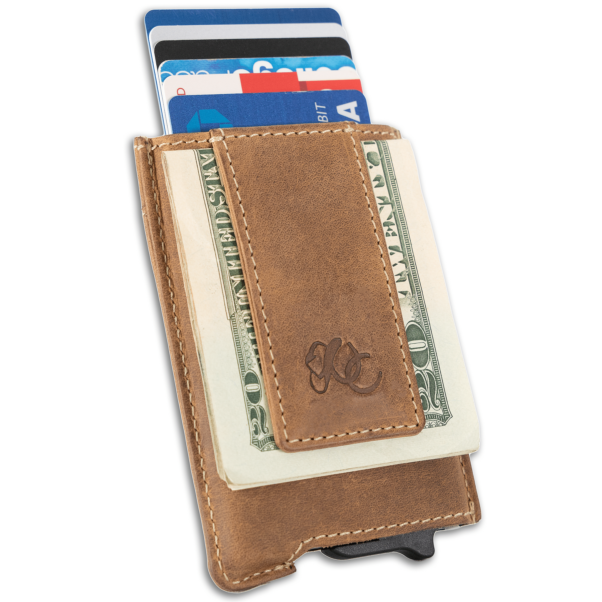 Urban Cowboy Apparel Wallet Brown Auto Pop Up Leather Card Wallet