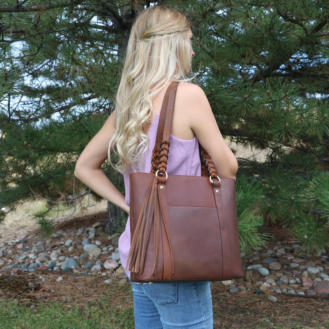 Concealed Carry Bella Leather Tote -  Women's Purse for Pistol - Locking Purse with pistol slot - Leather Conceal Carry purse for Women - Concealed carry purse holster -  Conceal Carry Handbag for Pistol - Handgun Bags for Women