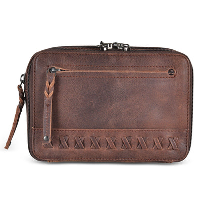 Chest Bag Fanny Pack Bag in Smokey Wine Croco Textured Leather