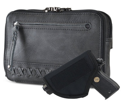 Concealed Carry Kailey Leather Purse Pack -  Lady Conceal -  Concealed Carry Purse -  most popular crossbody bag -  crossbody handgun bag -  crossbody bags for everyday use -  Lady Conceal -  Unique Hide Purse -  Locking YKK Purse -  Fanny Pack for Gun and Pistol -  Easy CCW -  Fast Draw Bag -  Secure Gun Bag