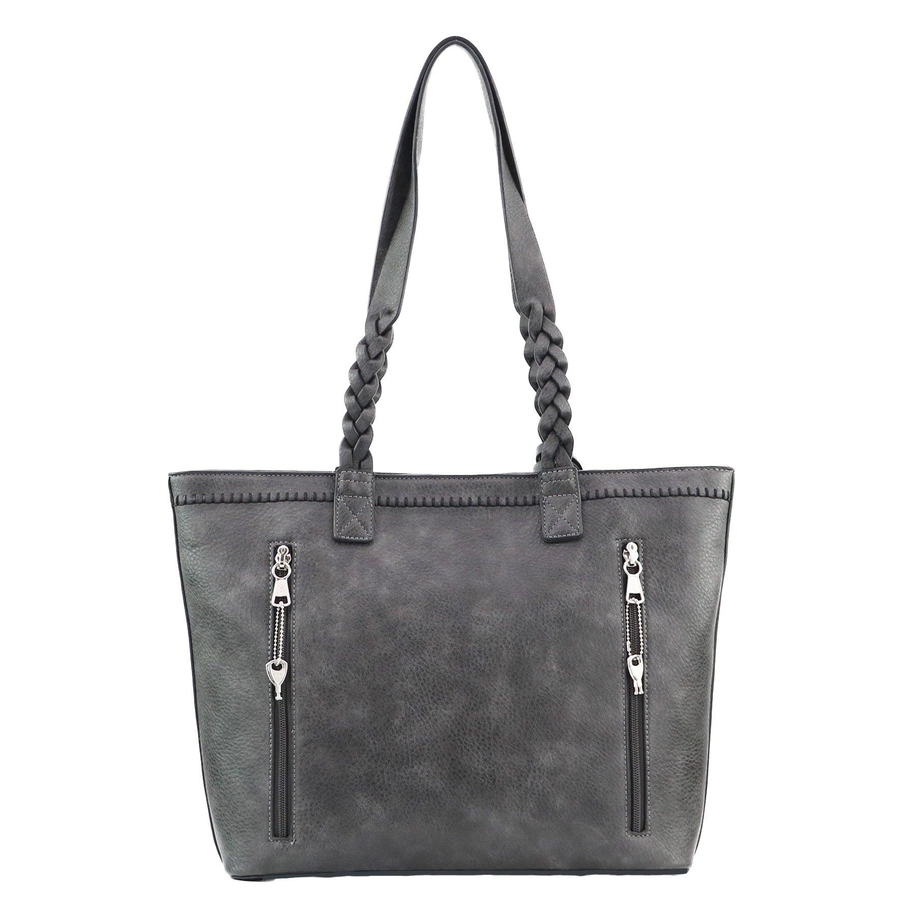Concealed Carry Cora Tote by Lady Conceal -  Locking Designer Conceal Carry Handbag for women -   Locking Conceal and Carry Handbag with Universal Holster for Handguns -  Unique Handbag Gun and Pistol Bag - crossbody Handbag for concealed gun carry - concealed carry Handbag gun purse with locking zipper