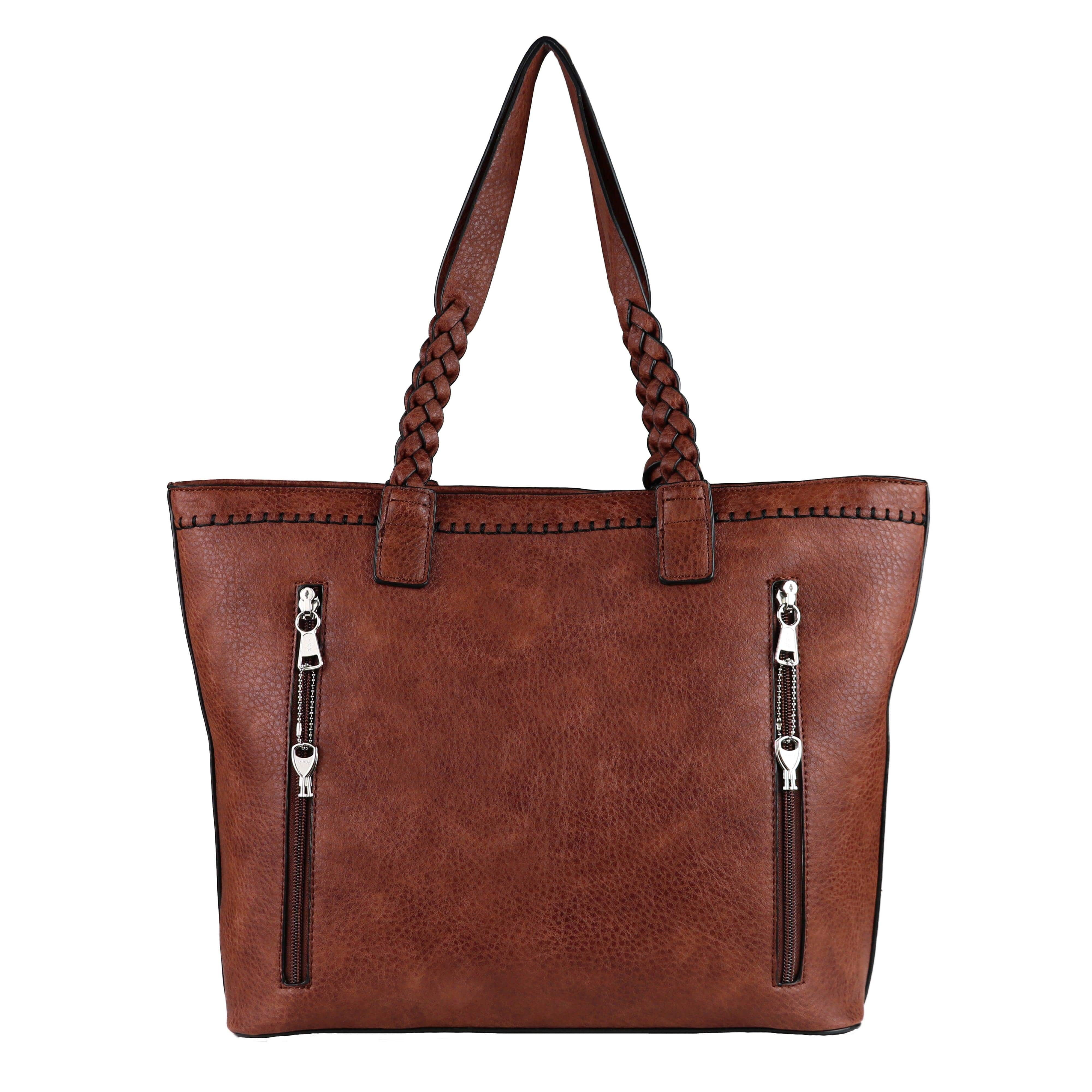 Concealed Carry Cora Tote by Lady Conceal -  Locking Designer Conceal Carry Handbag for women -   Locking Conceal and Carry Handbag with Universal Holster for Handguns -  Unique Handbag Gun and Pistol Bag - crossbody Handbag for concealed gun carry - concealed carry Handbag gun purse with locking zipper